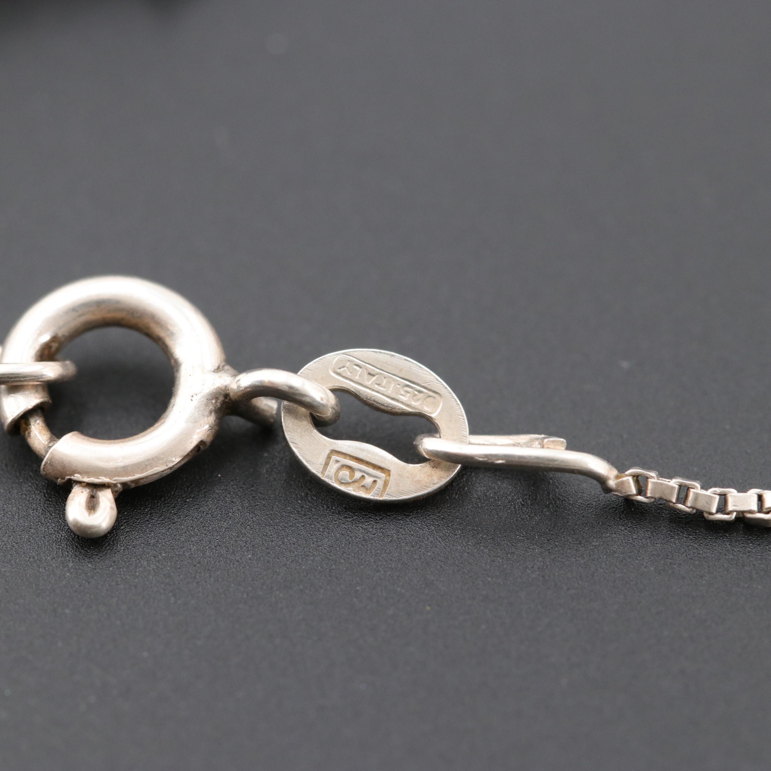 Sterling Silver Diamond and Black Diamond Turtle Pendant Necklace