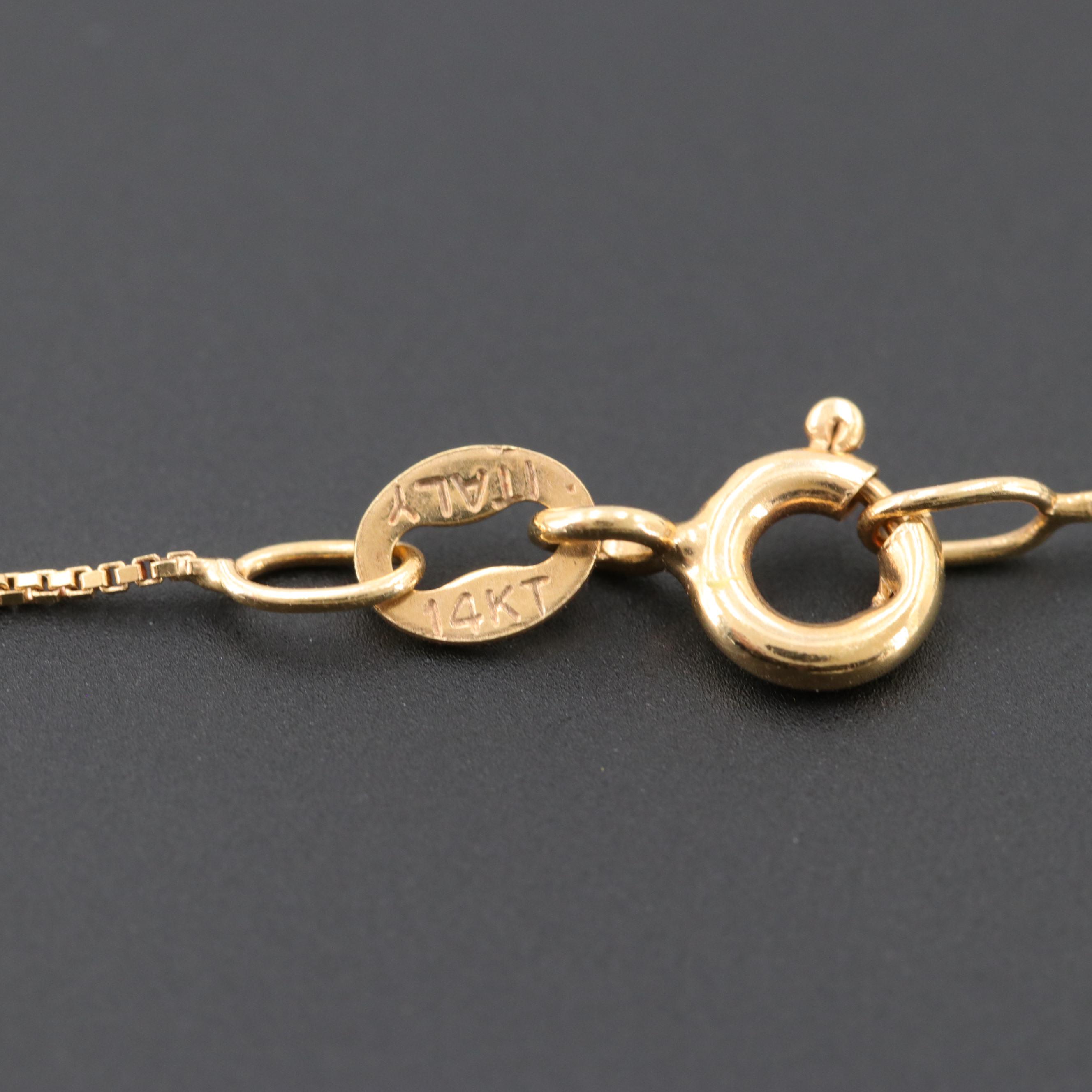 14K Yellow Gold Eagle Pendant Necklace