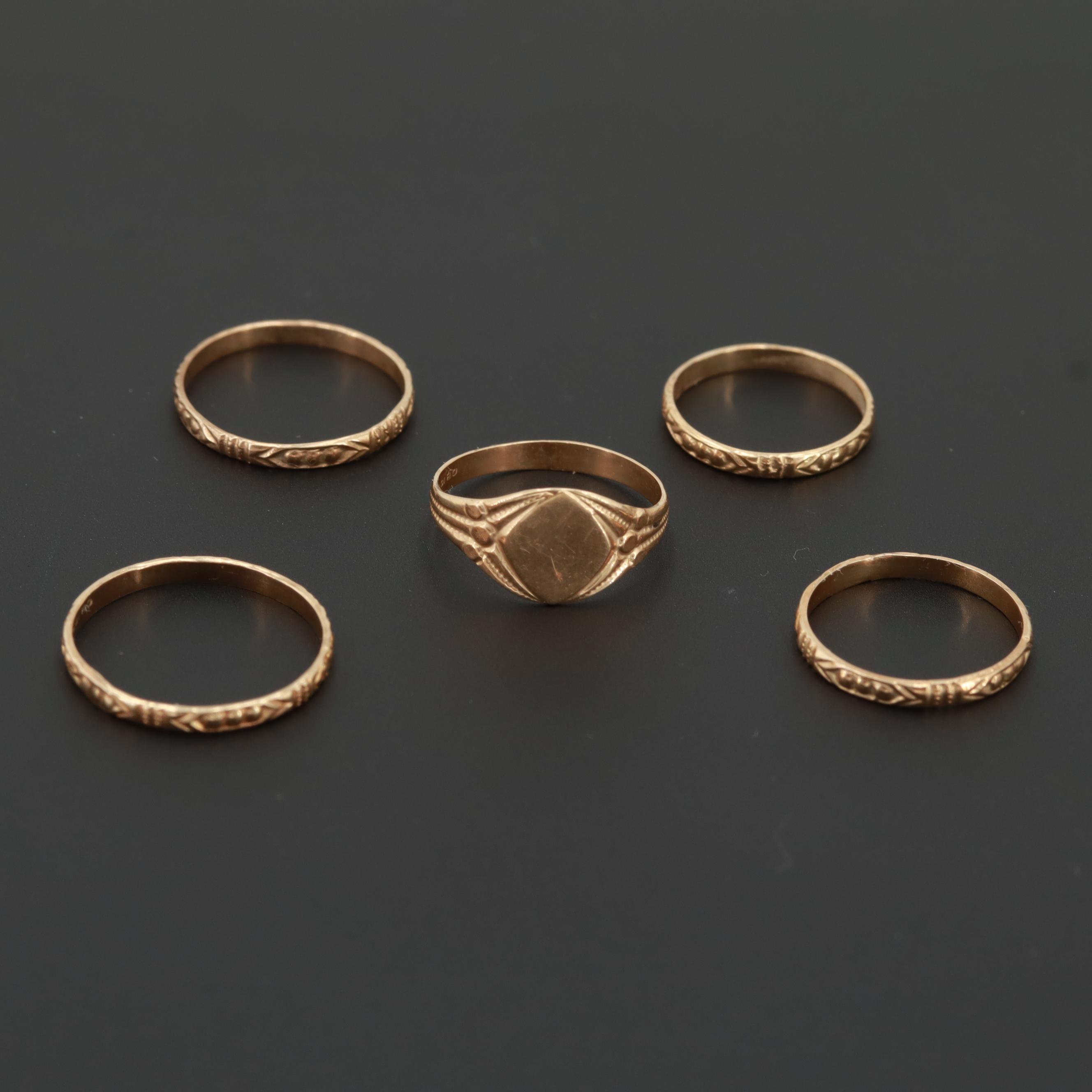 10K Yellow Gold Baby Rings