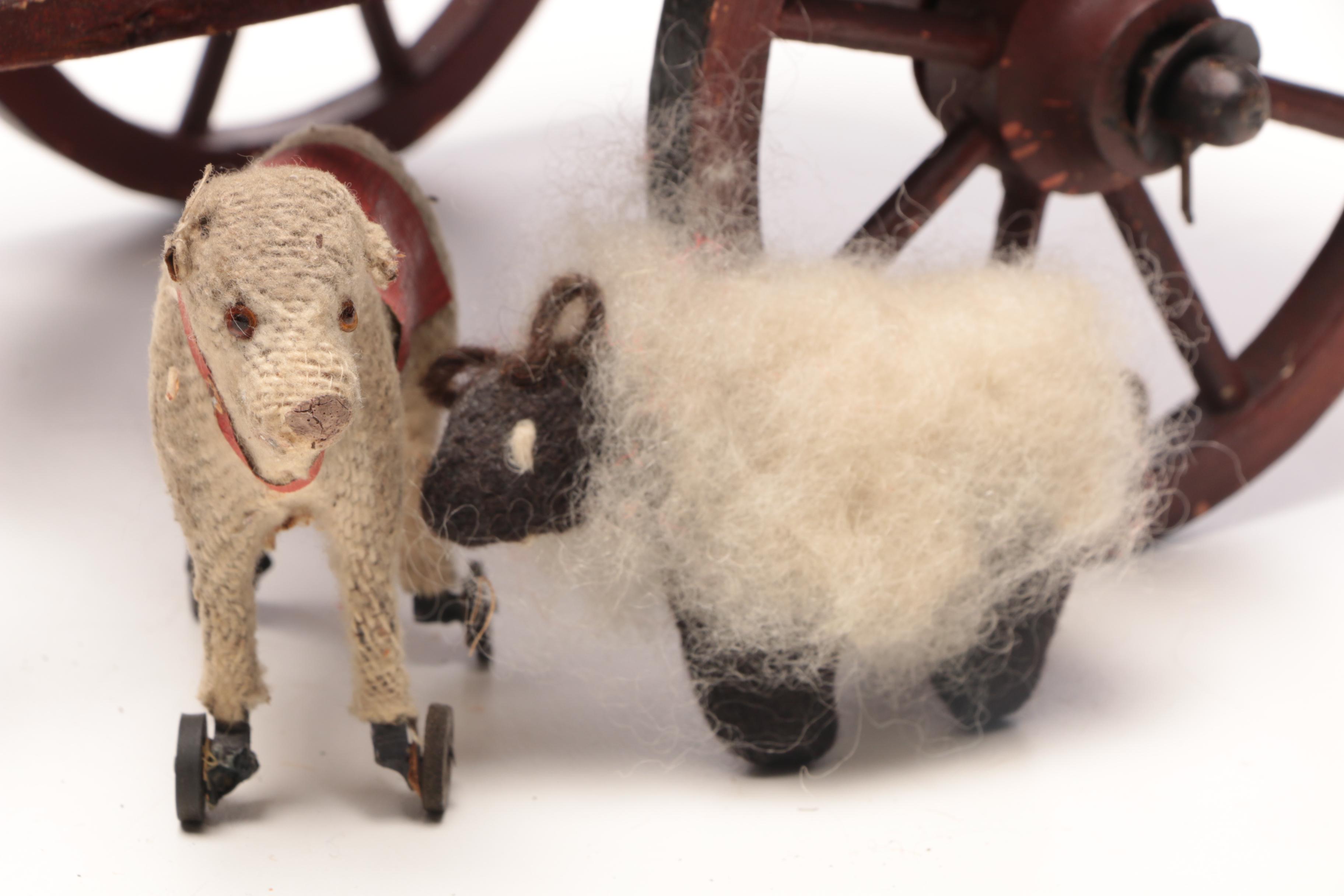 Vintage Toy Cart and Animals