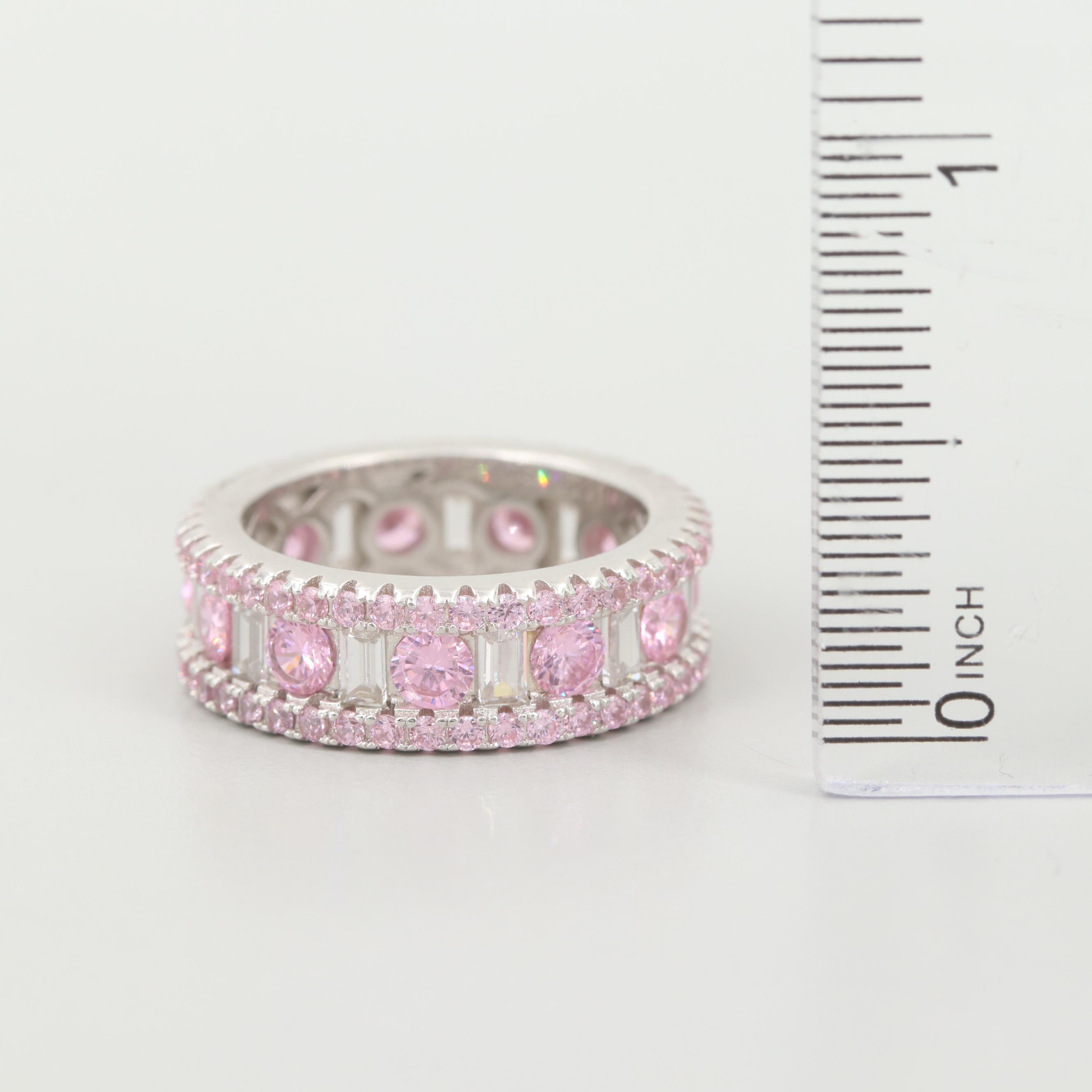 Sterling Silver Cubic Zirconia Eternity Band