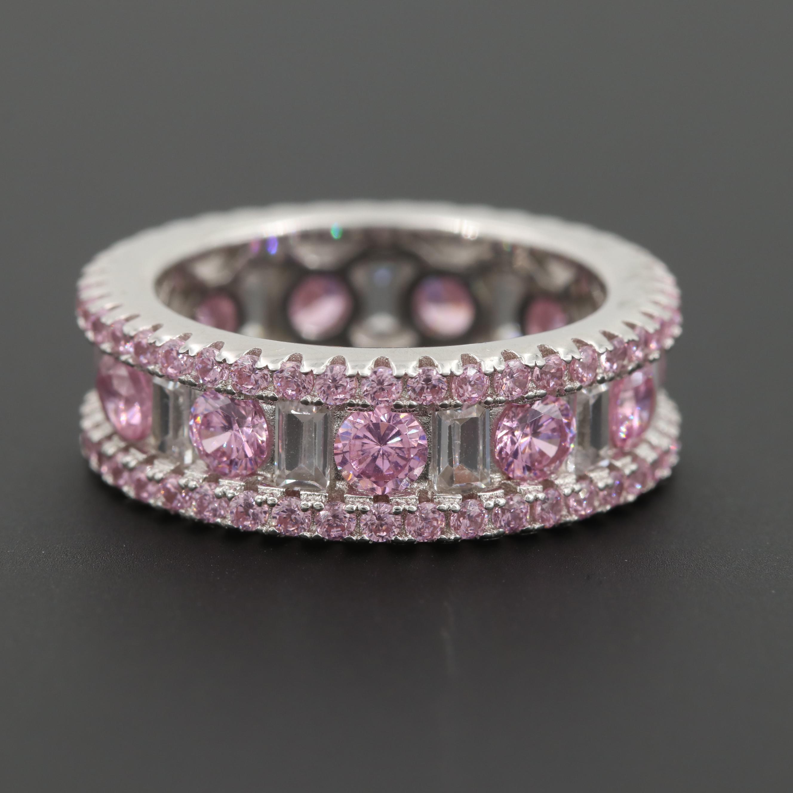 Sterling Silver Cubic Zirconia Eternity Band