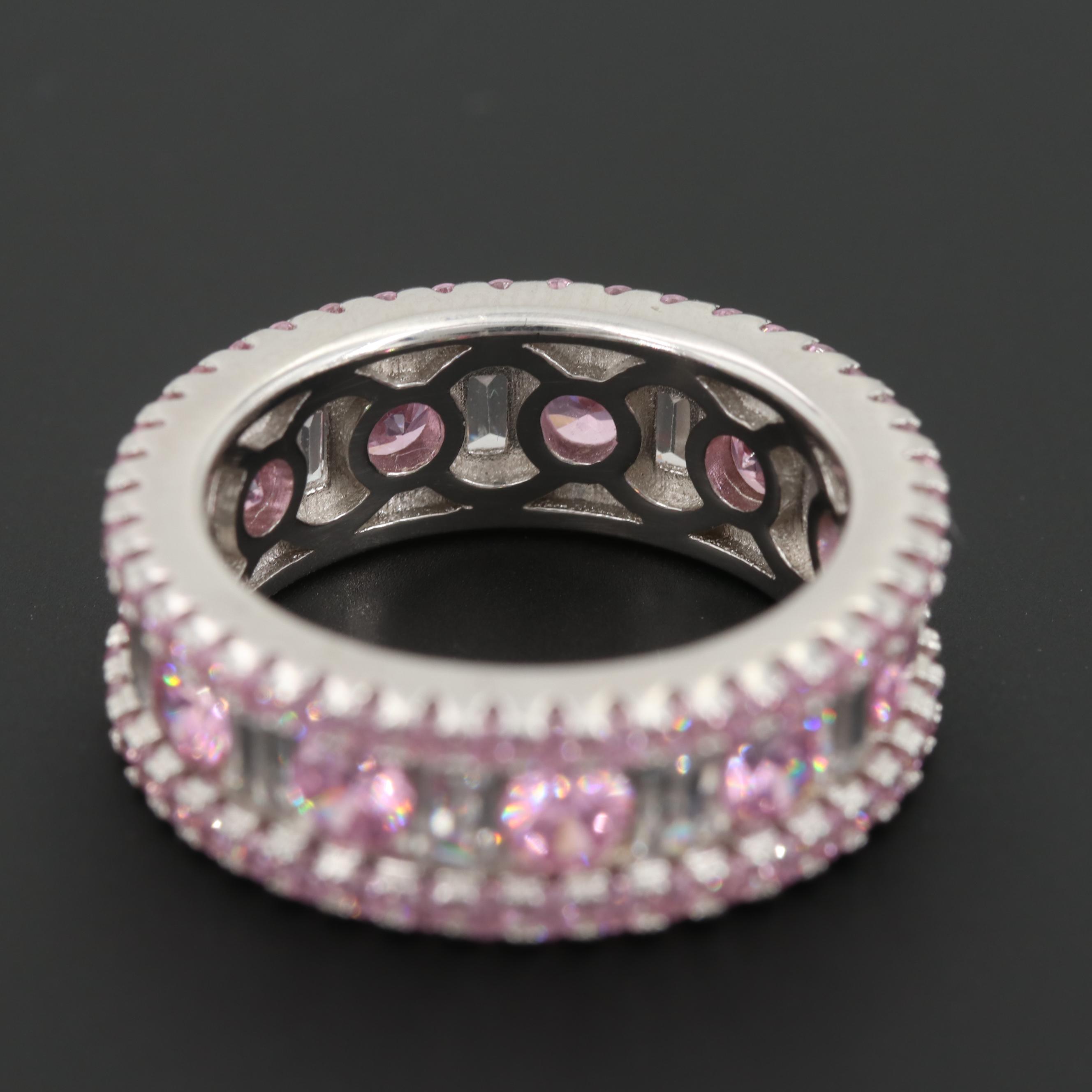 Sterling Silver Cubic Zirconia Eternity Band