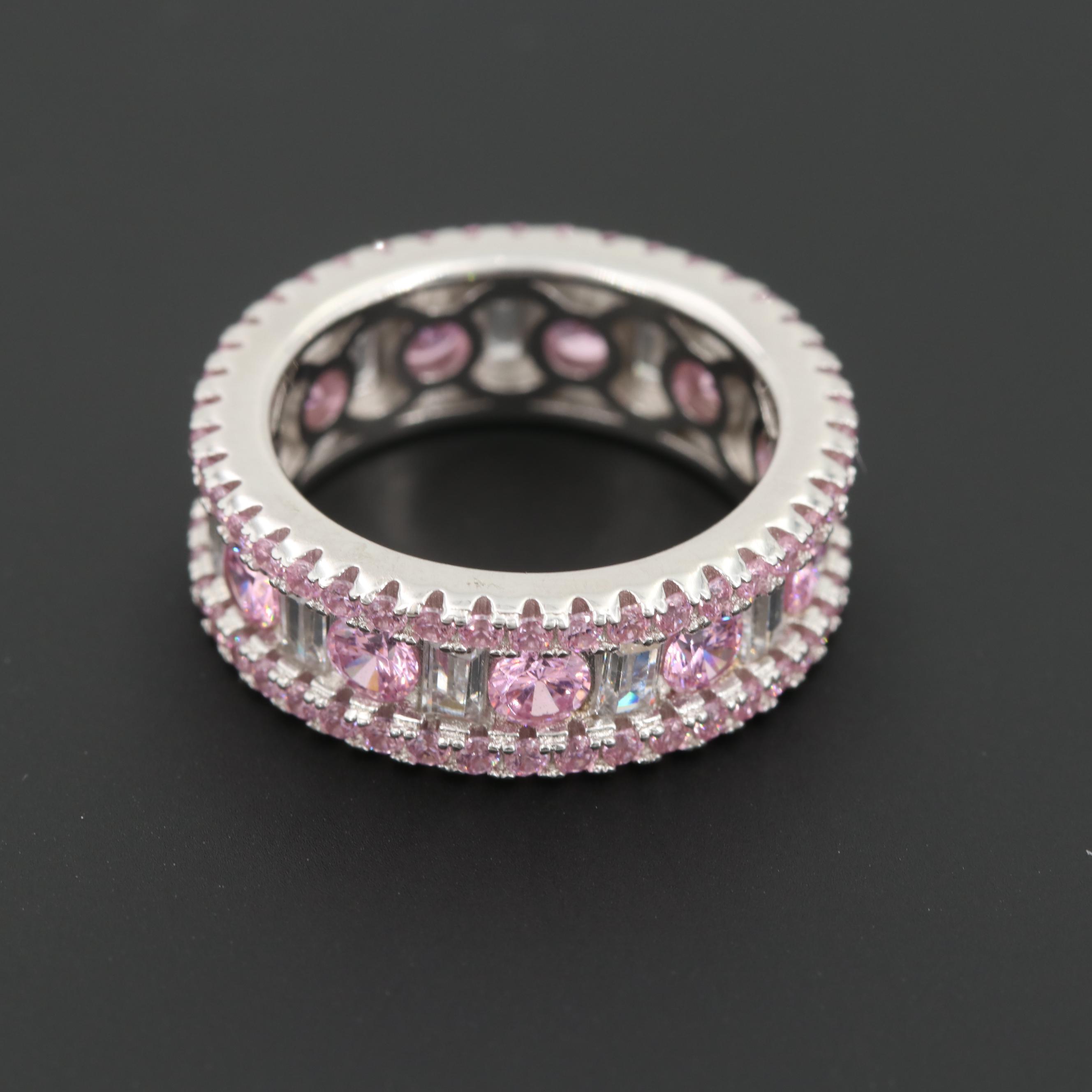 Sterling Silver Cubic Zirconia Eternity Band