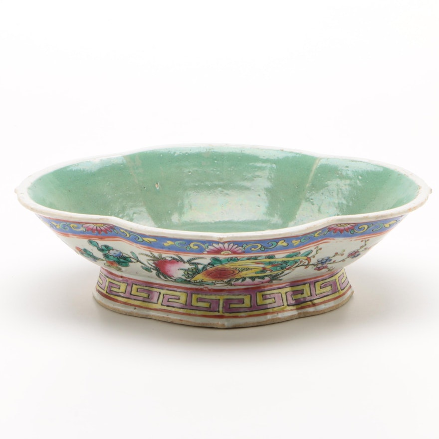 Chinese Hand-Decorated Porcelain Centerpiece Bowl