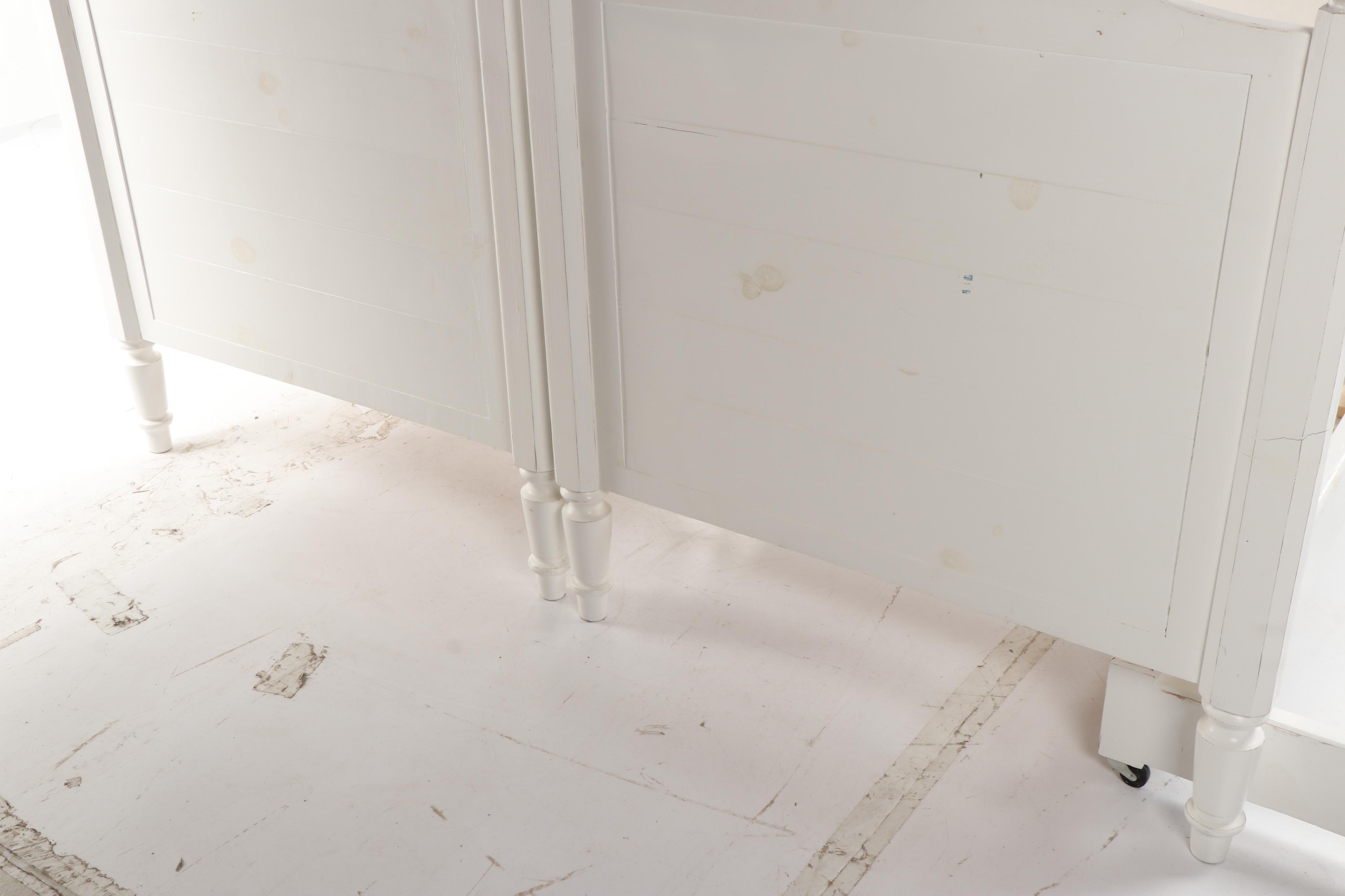 White Wooden Twin Bed Frames with Trundle