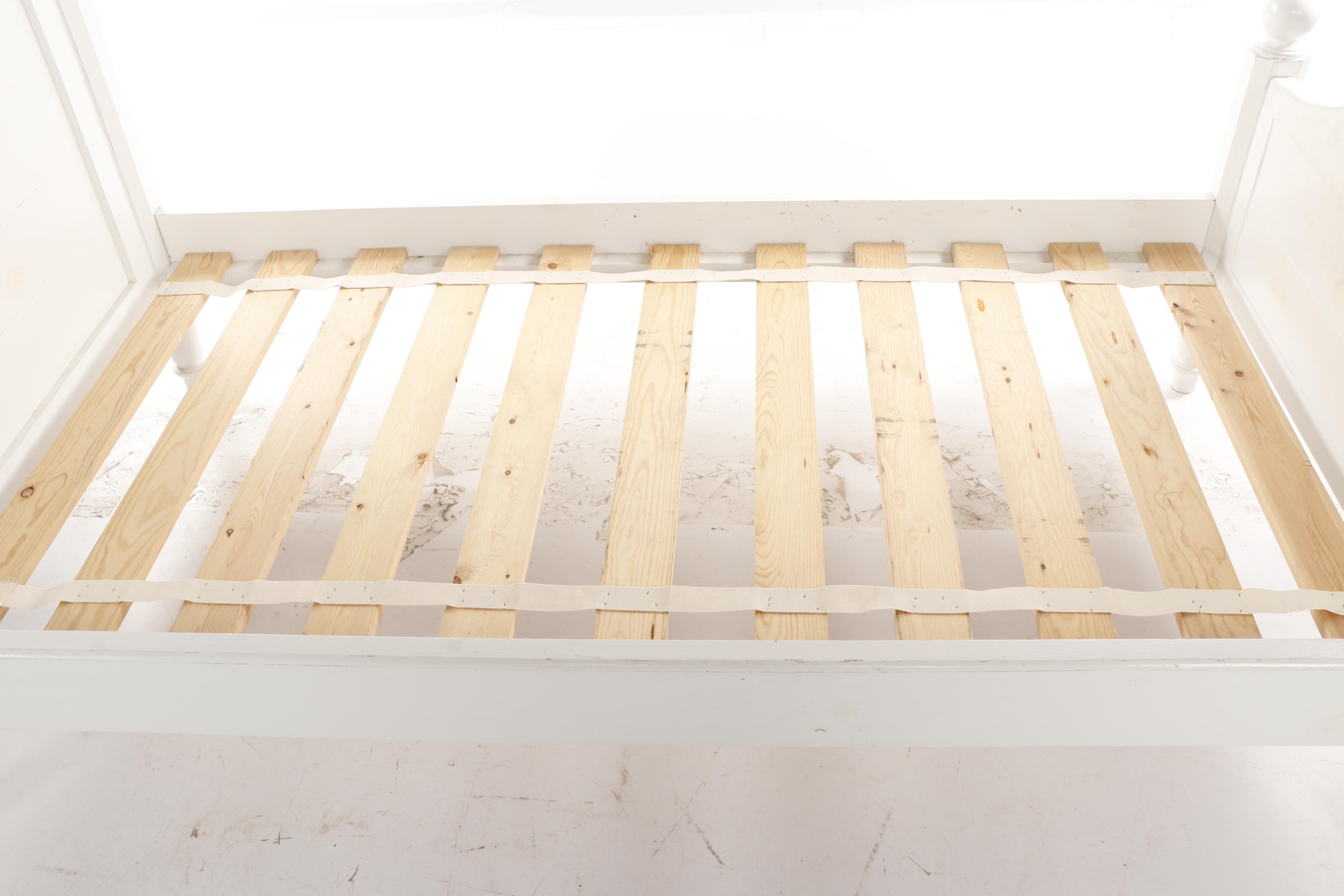 White Wooden Twin Bed Frames with Trundle