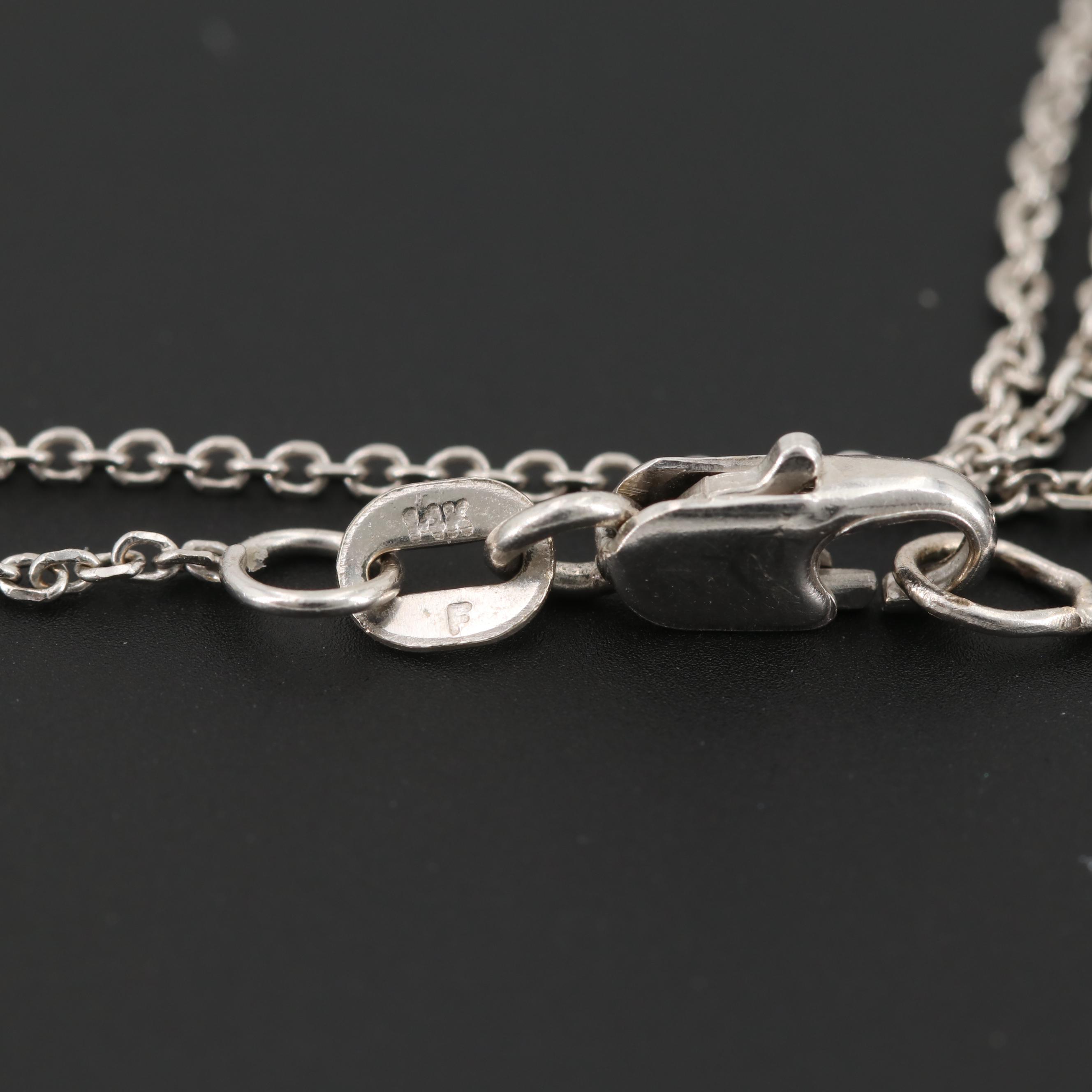 Jane Seymour 14K White Gold Diamond "Open Hearts" Pendant Necklace