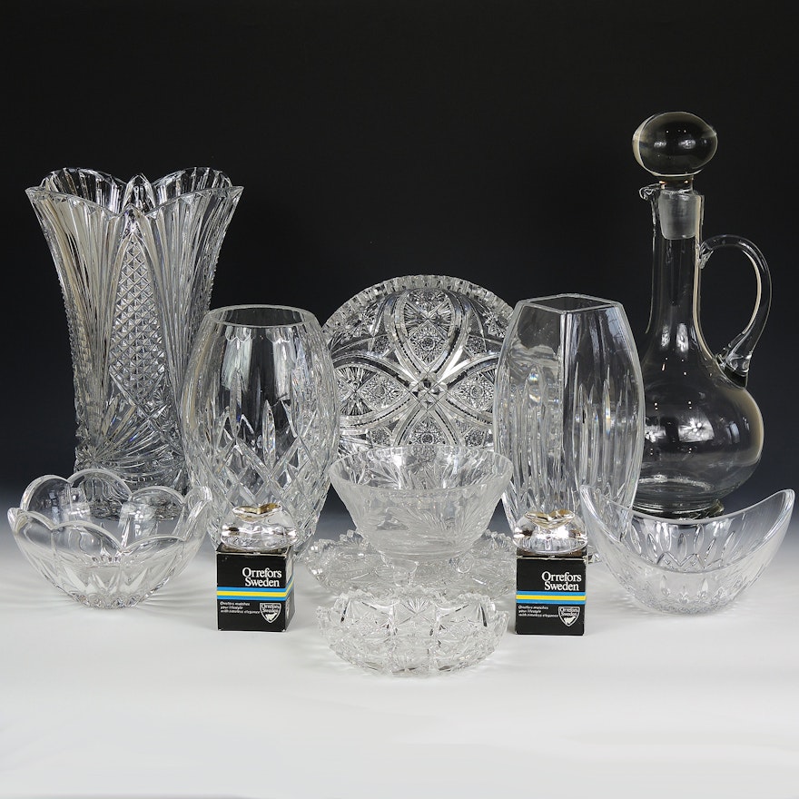 American Brilliant Style Cut Glass and Crystal Tableware Including Waterford