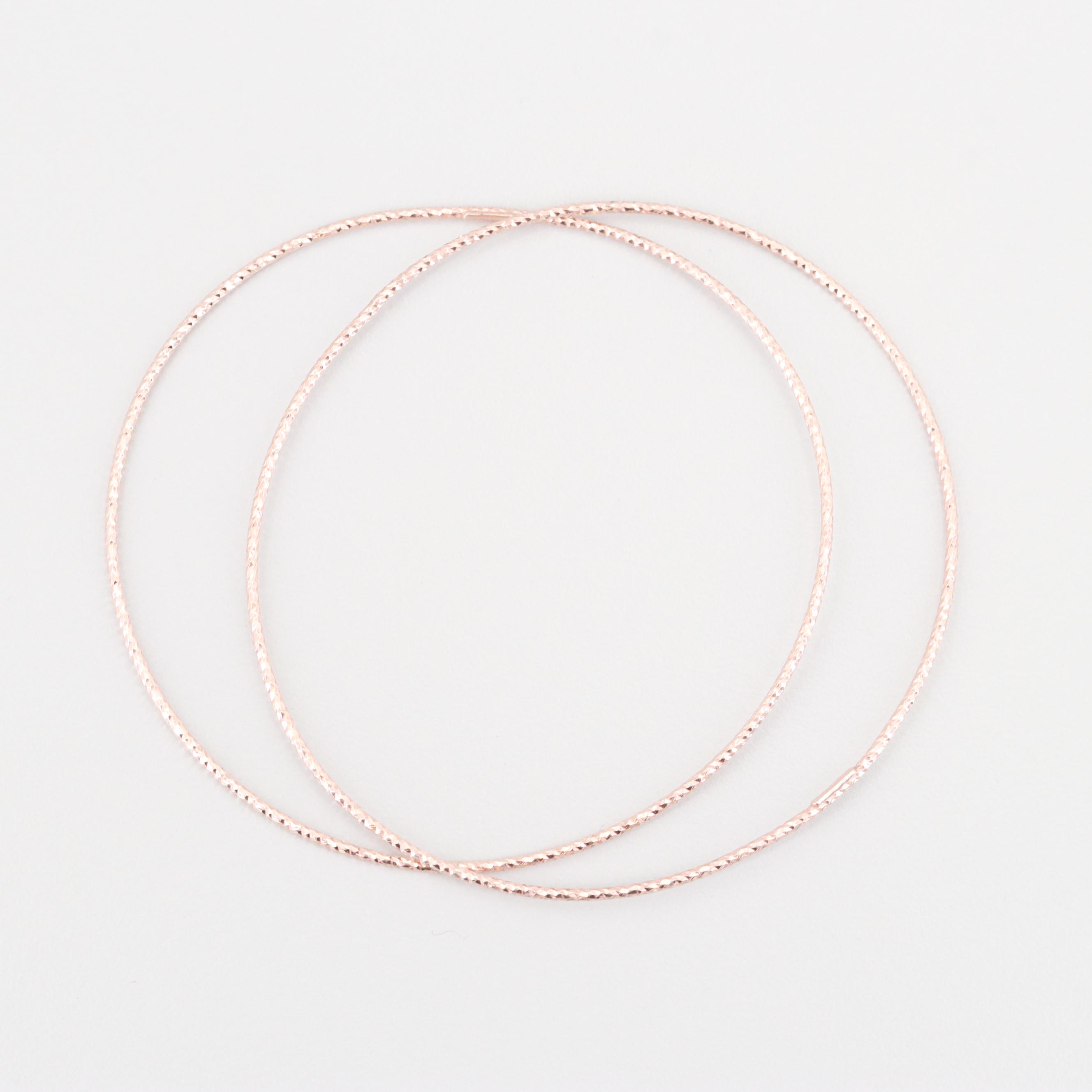 Sterling Silver Pendant Necklace and Textured Bangle Bracelets