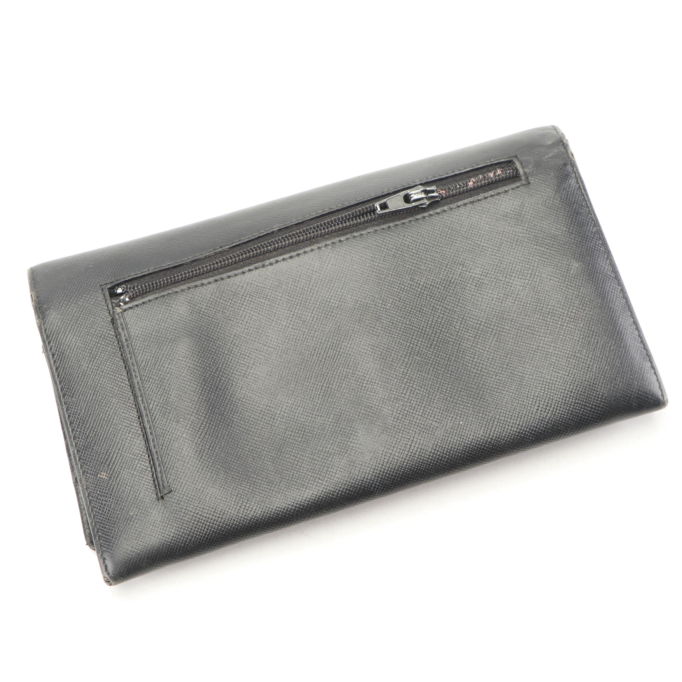 Prada Black Saffiano Leather Wallet, Made in Italy