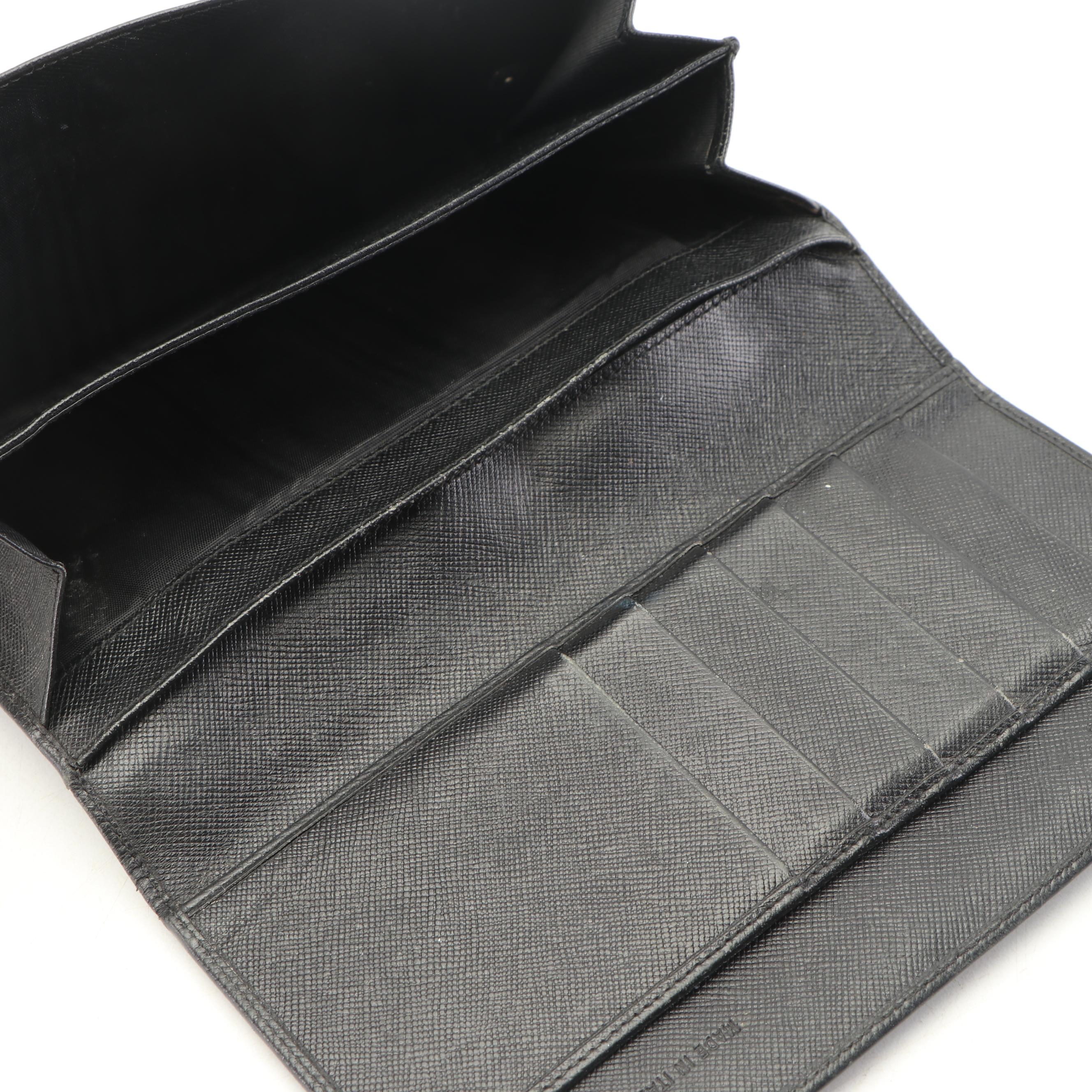 Prada Black Saffiano Leather Wallet, Made in Italy