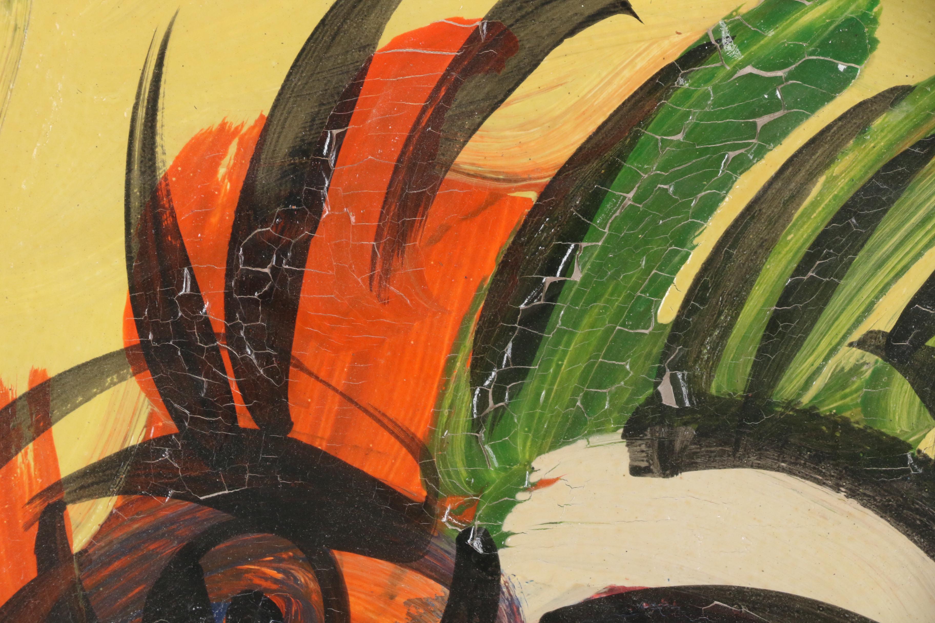 Peter Keil Abstract Portrait Oil Painting, 1987