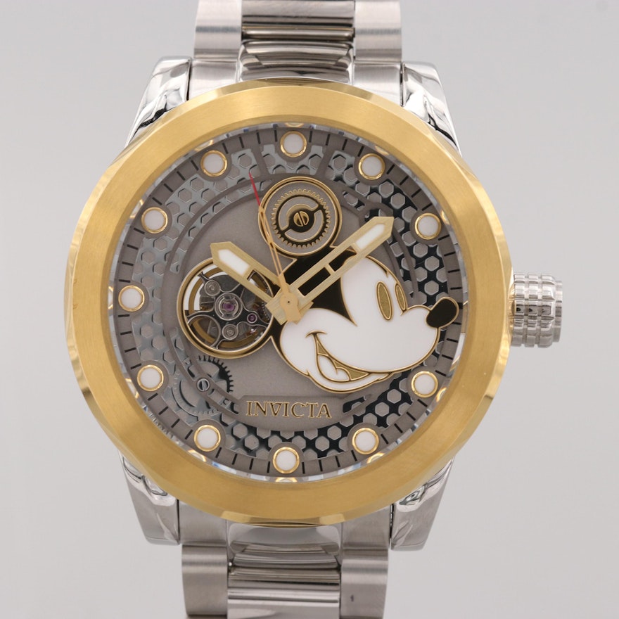 Invicta Disney's Mickey Mouse Stainless Steel Wristwatch With Case