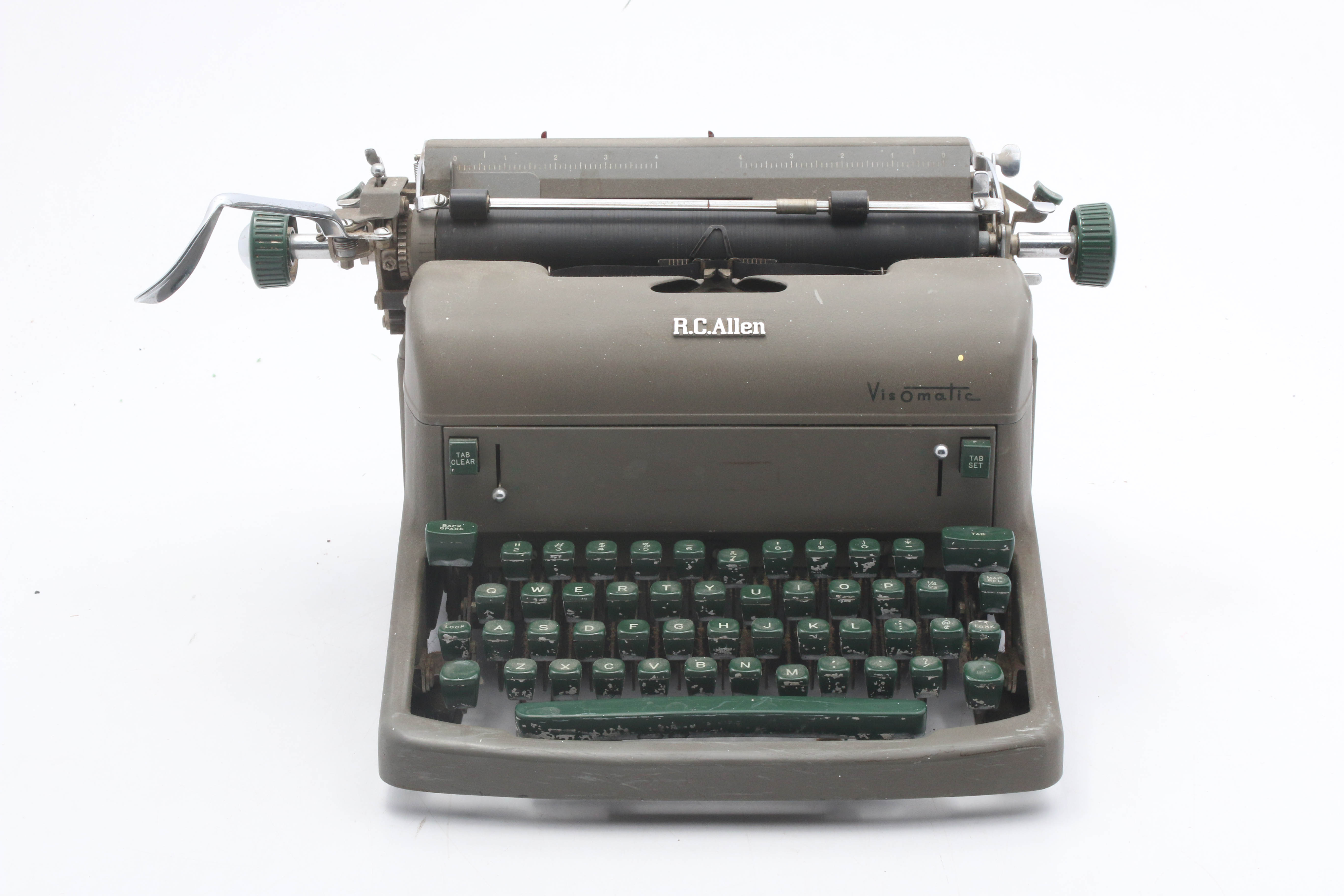 R.C. Allen Vis-O-Matic Typewriter, Mid Century