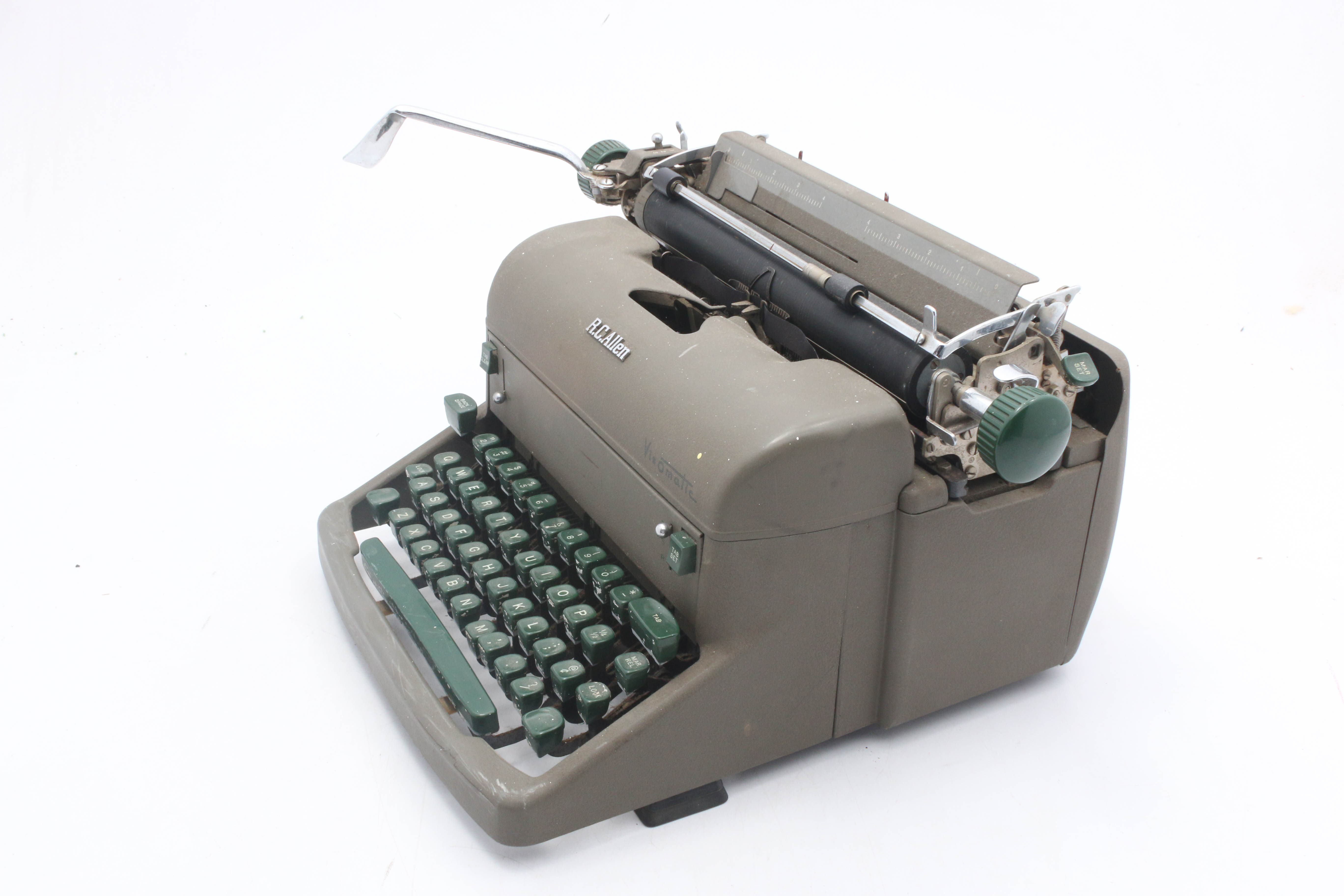 R.C. Allen Vis-O-Matic Typewriter, Mid Century
