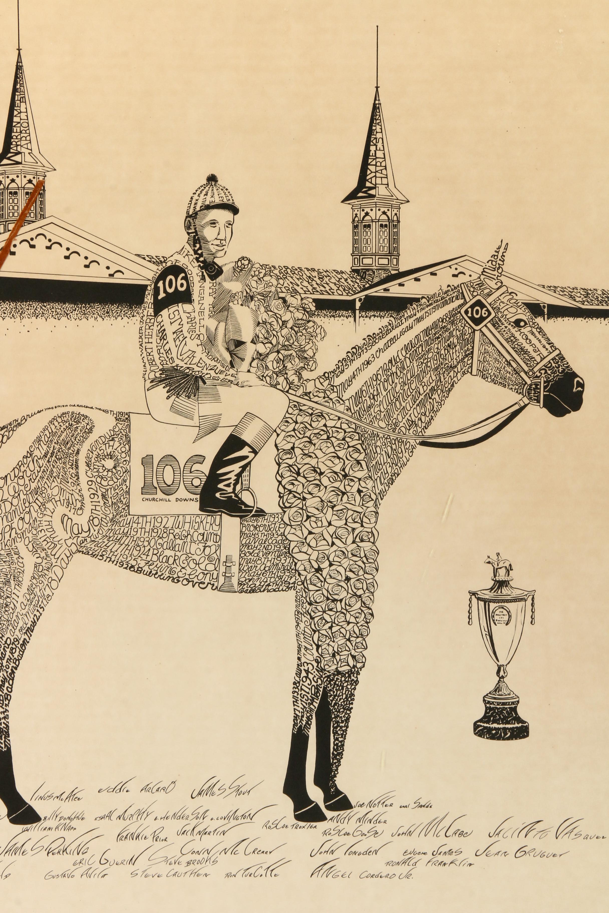 Mack Bass Print "Kentucky Derby Winners 1875 - 1980"