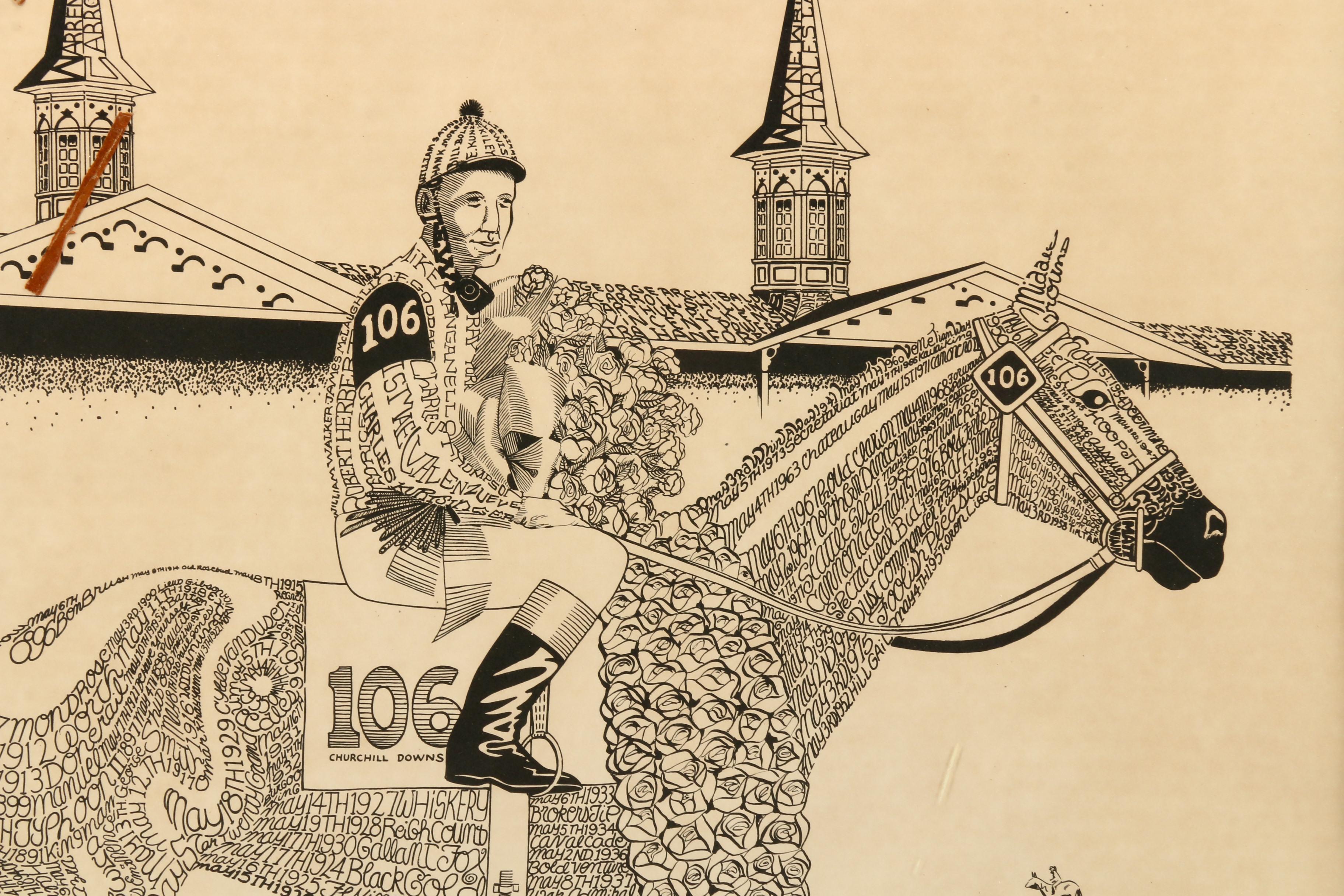 Mack Bass Print "Kentucky Derby Winners 1875 - 1980"