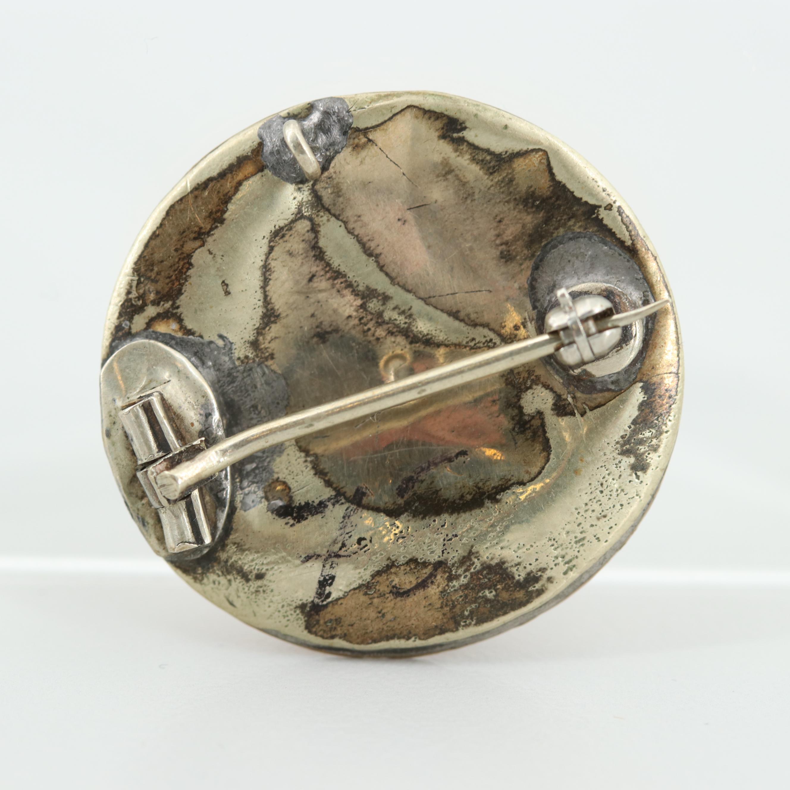 Victorian Gold Tone Enamel Mourning Brooch Converter