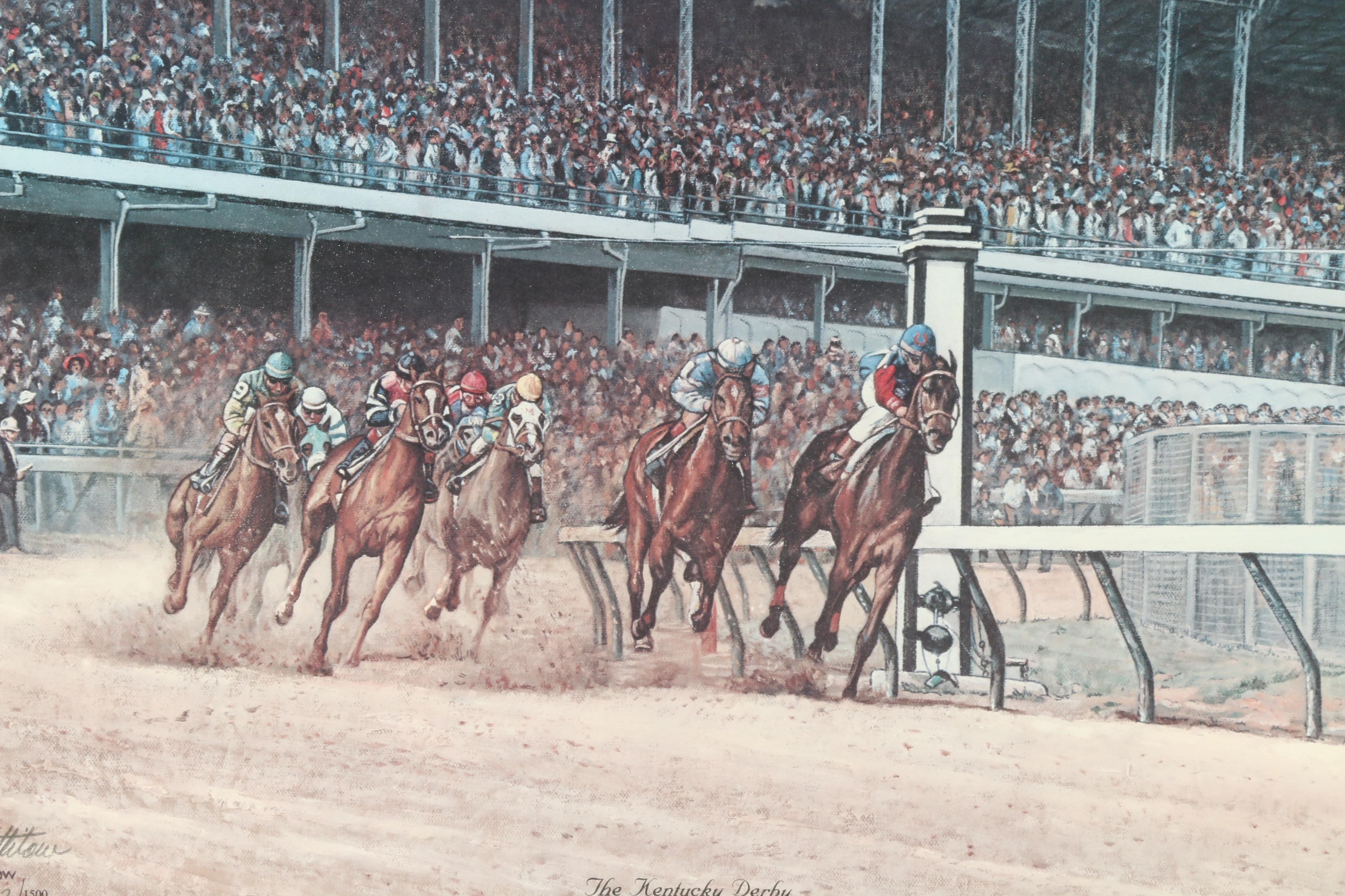 Charles Vittitow Offset Lithograph "The Kentucky Derby"