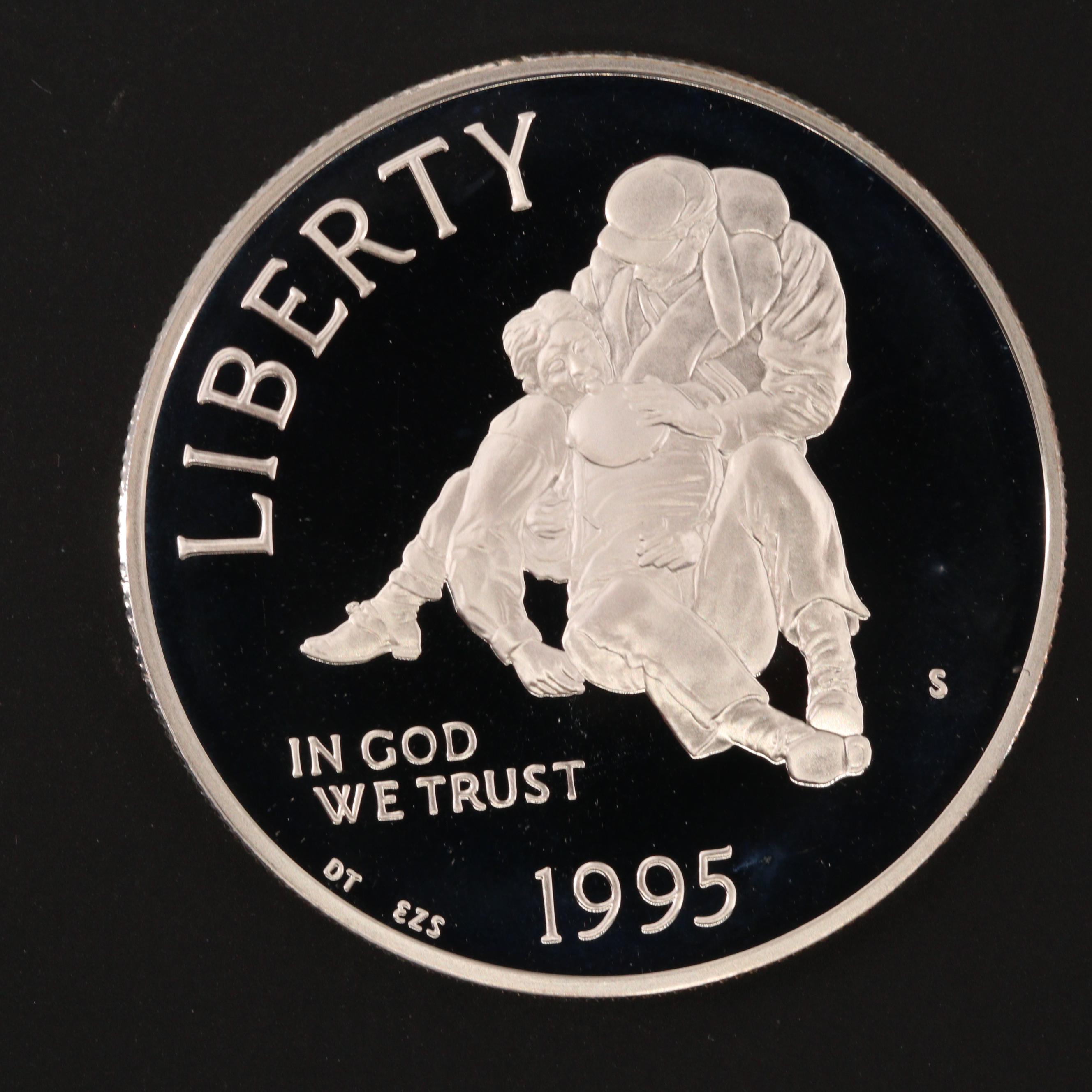 1995 United States Civil War Commemorative Two Coin Proof Set With Silver Dollar