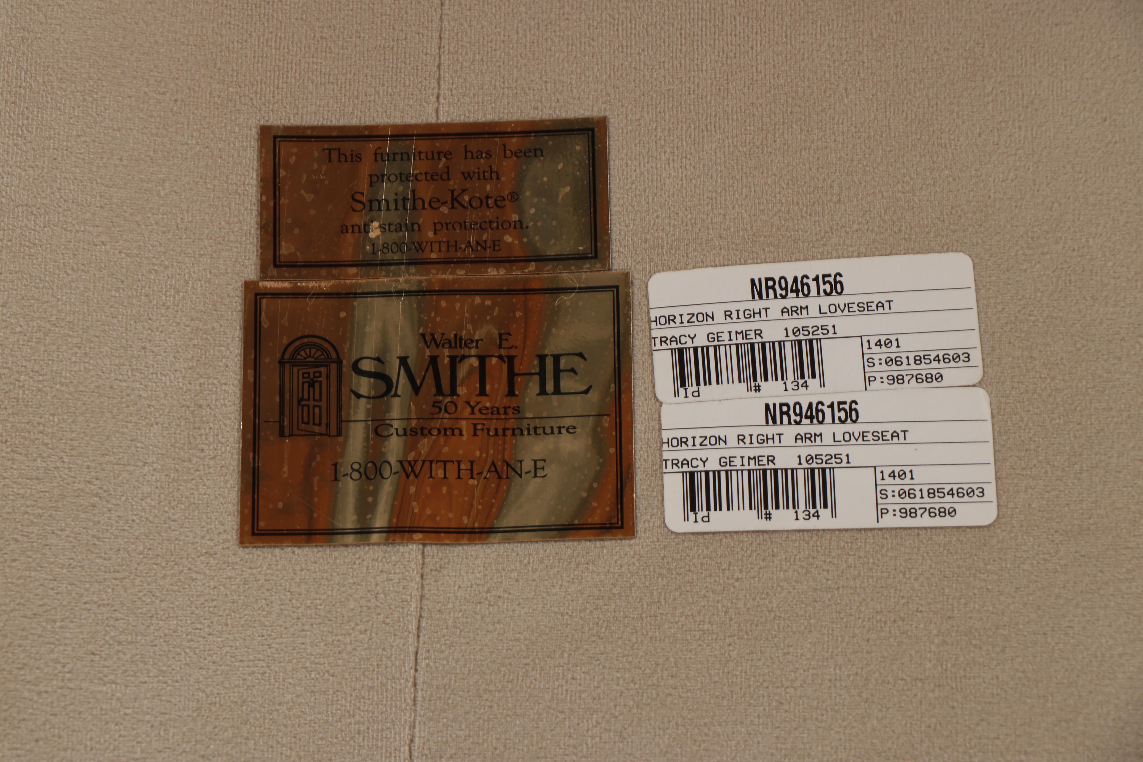 Walter E. Smithe Beige Velvet Upholstered Sectional Including Love Seat & Chaise