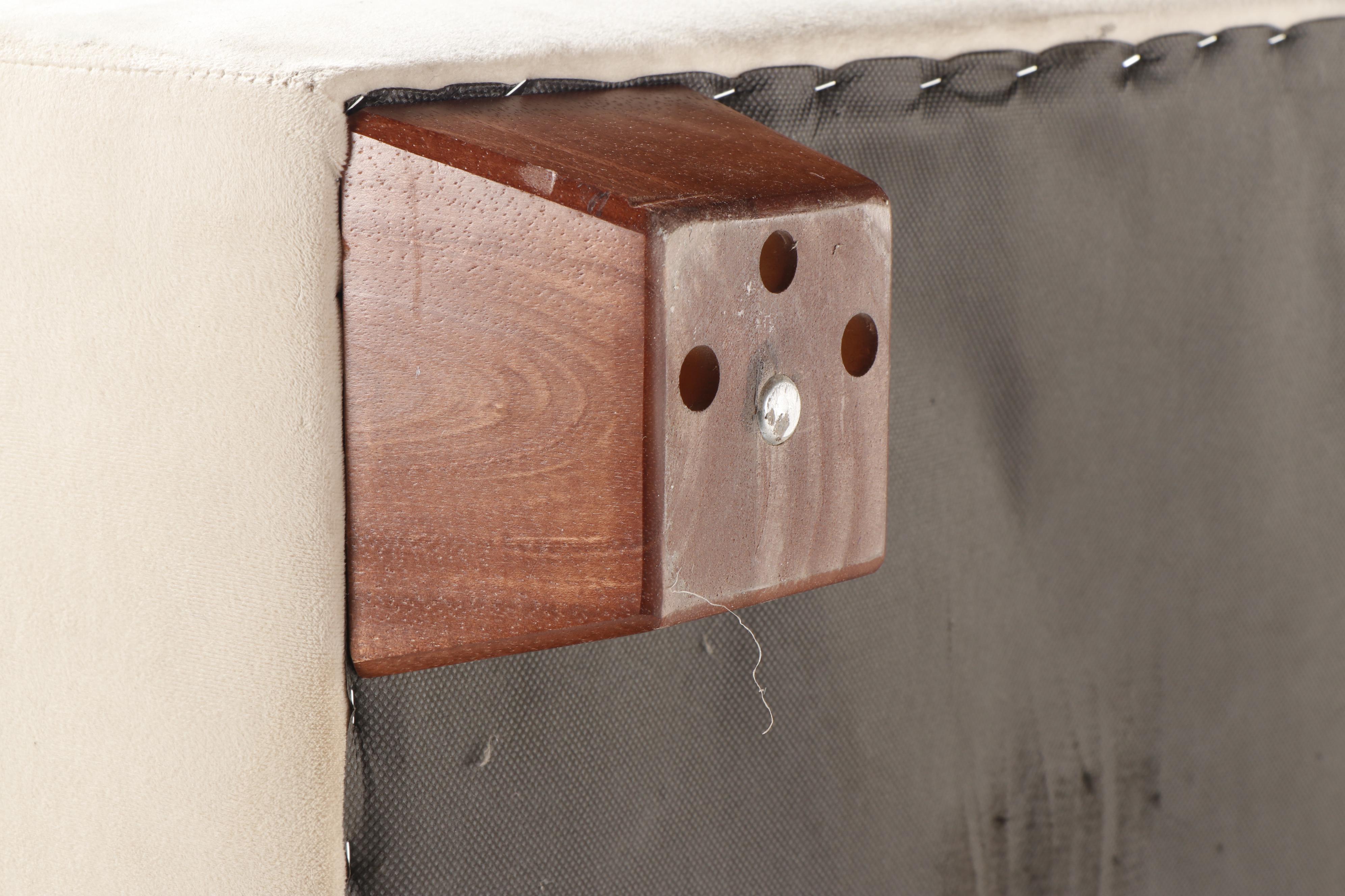 Walter E. Smithe Beige Velvet Upholstered Sectional Including Love Seat & Chaise