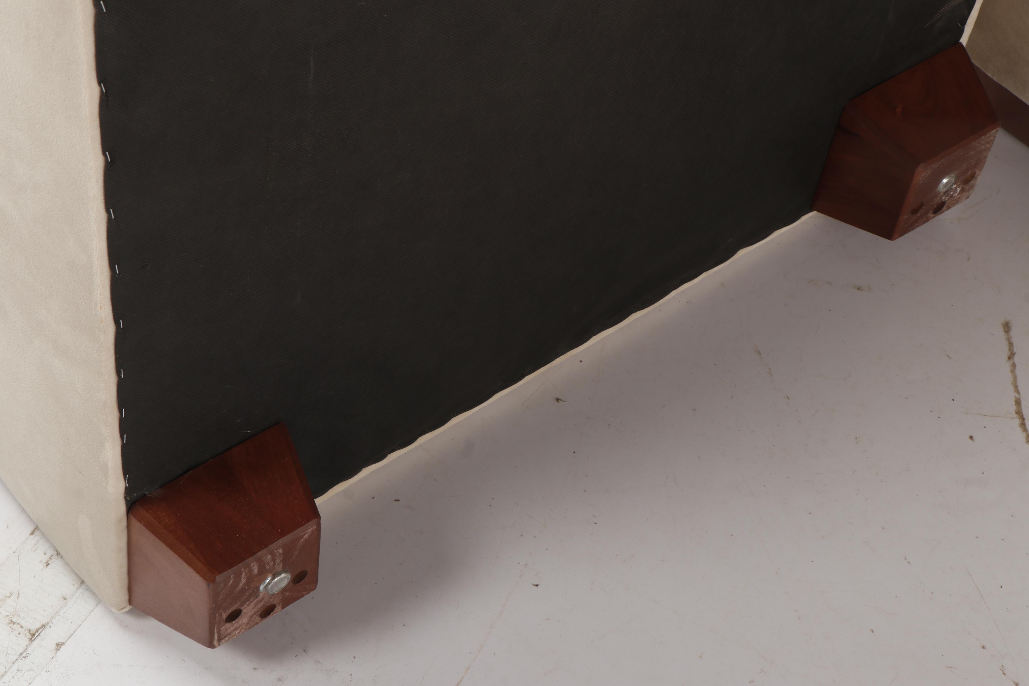 Walter E. Smithe Beige Velvet Upholstered Sectional Including Love Seat & Chaise