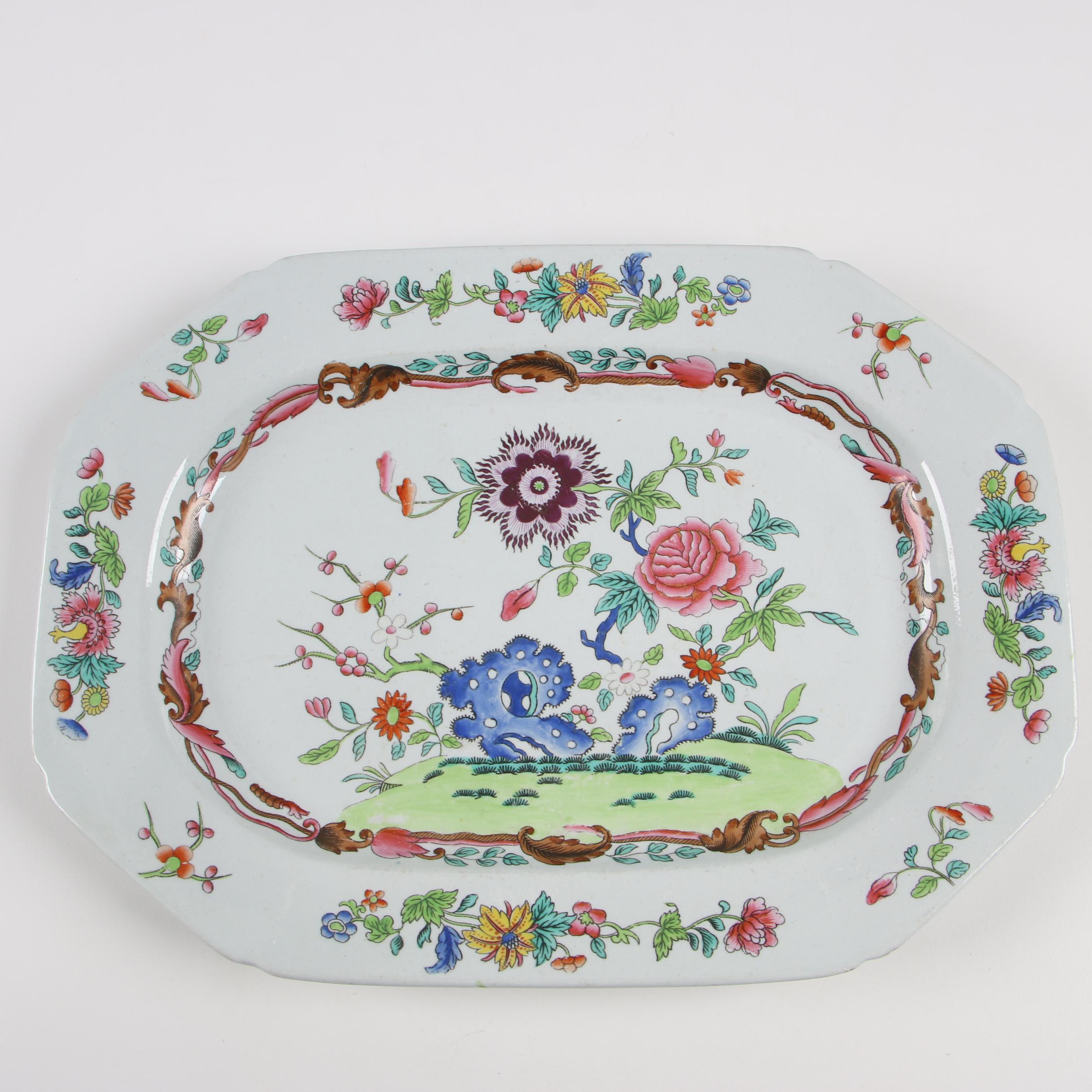 Spode Chinoiserie Stone China Platters, Circa 1815