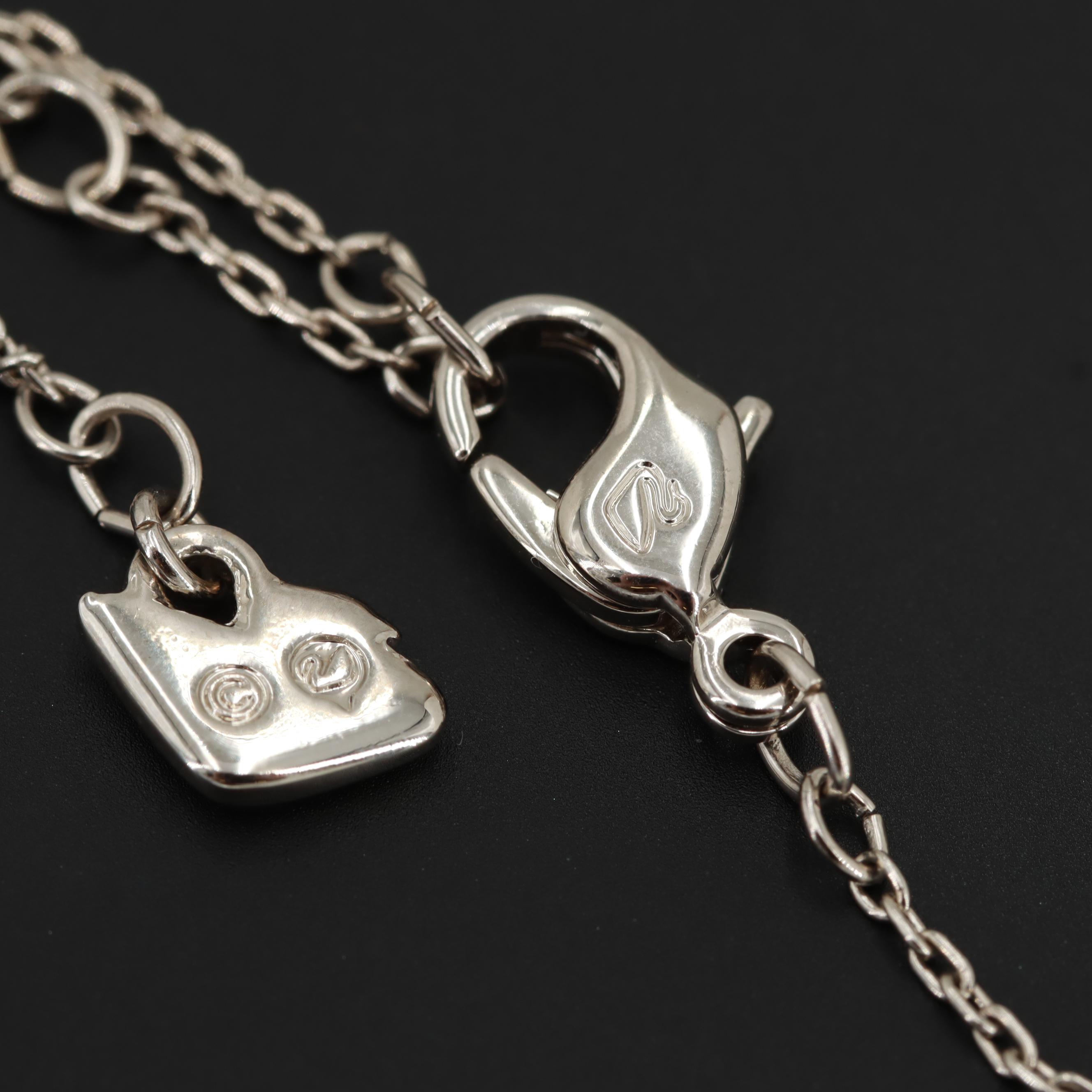 Swarovski Silver Tone Glass Pendant Necklace with Box