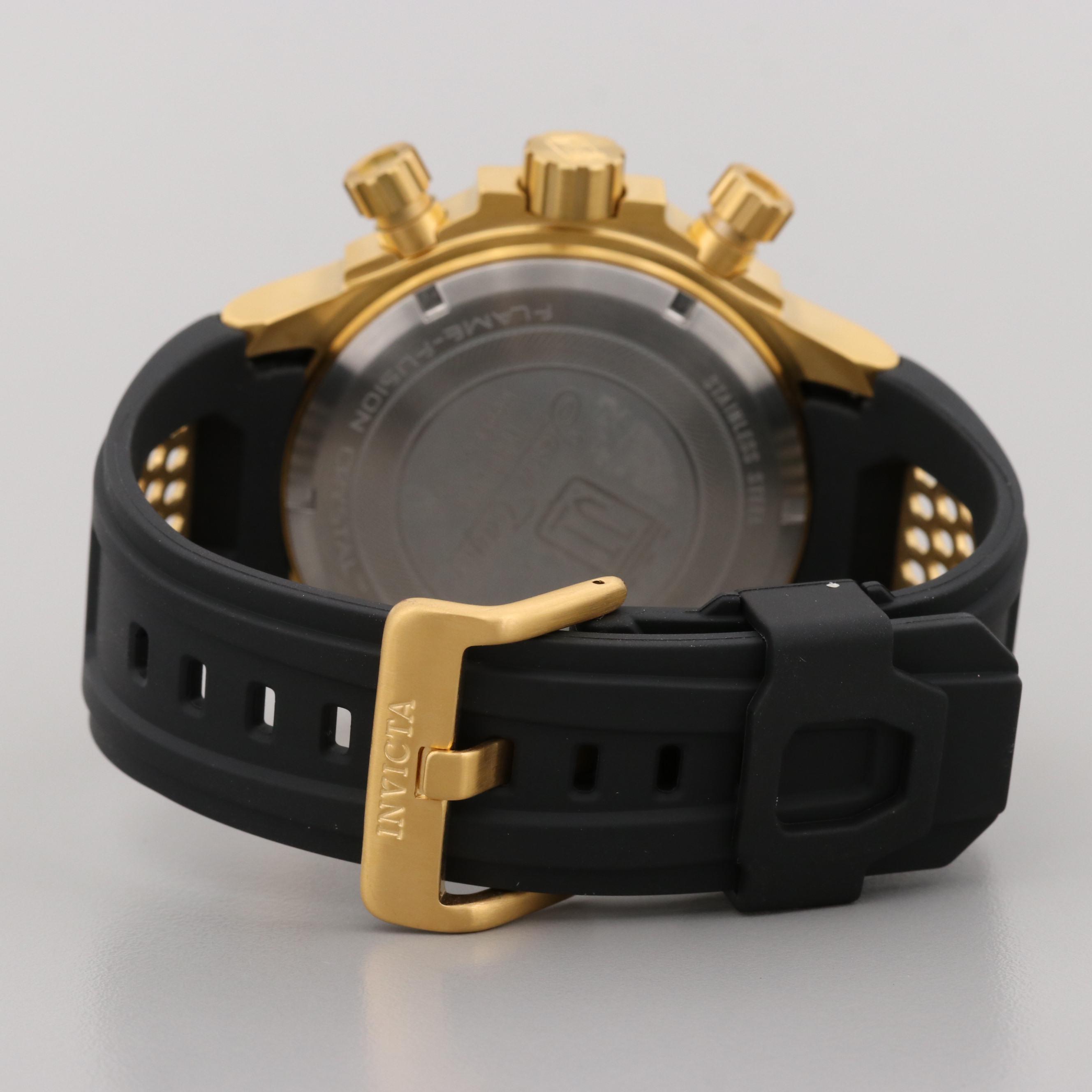 Invicta Jason Taylor Gold Tone Quartz Watch with Watch Case