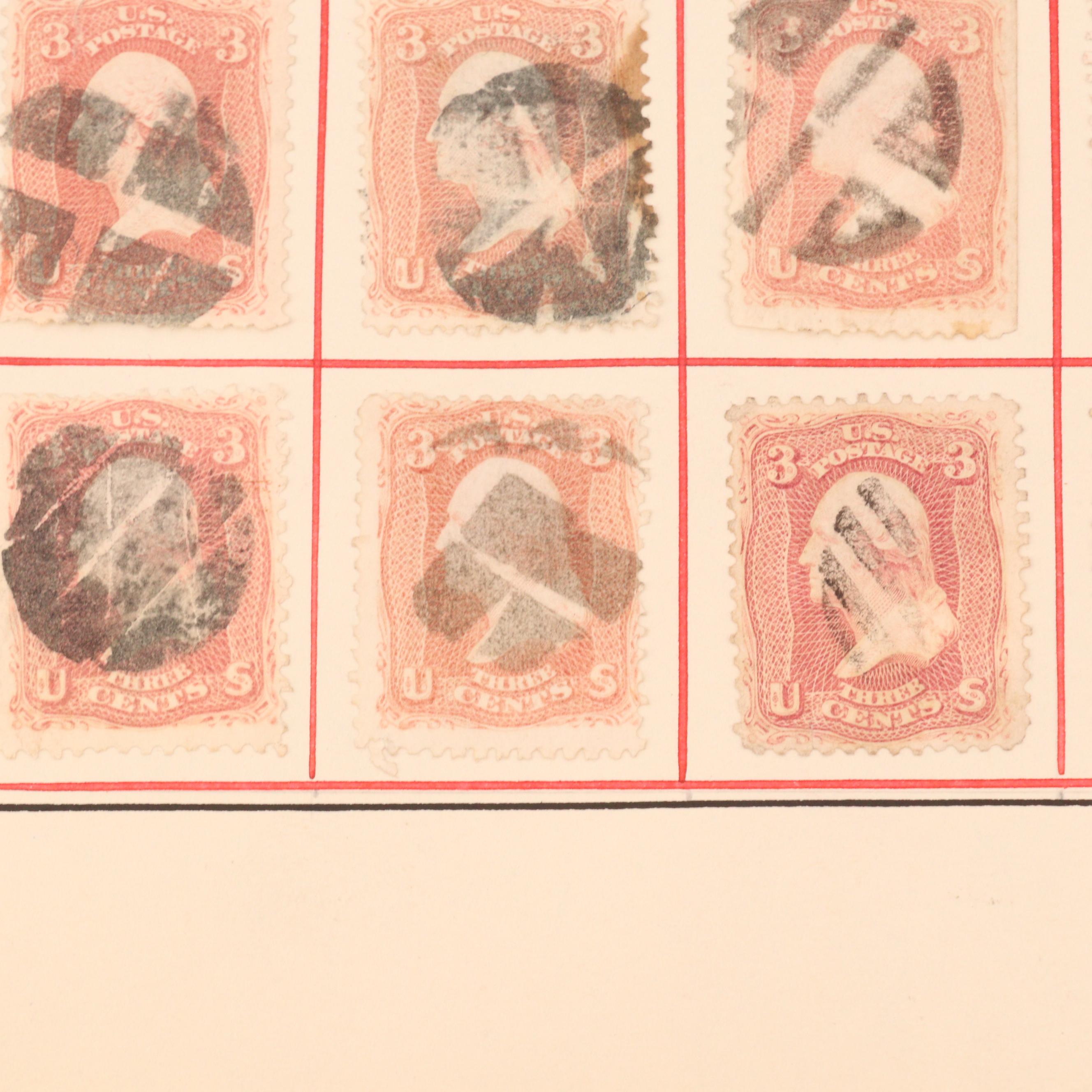 Group of 168 U.S. Stamps with Fancy Cancellation Marks