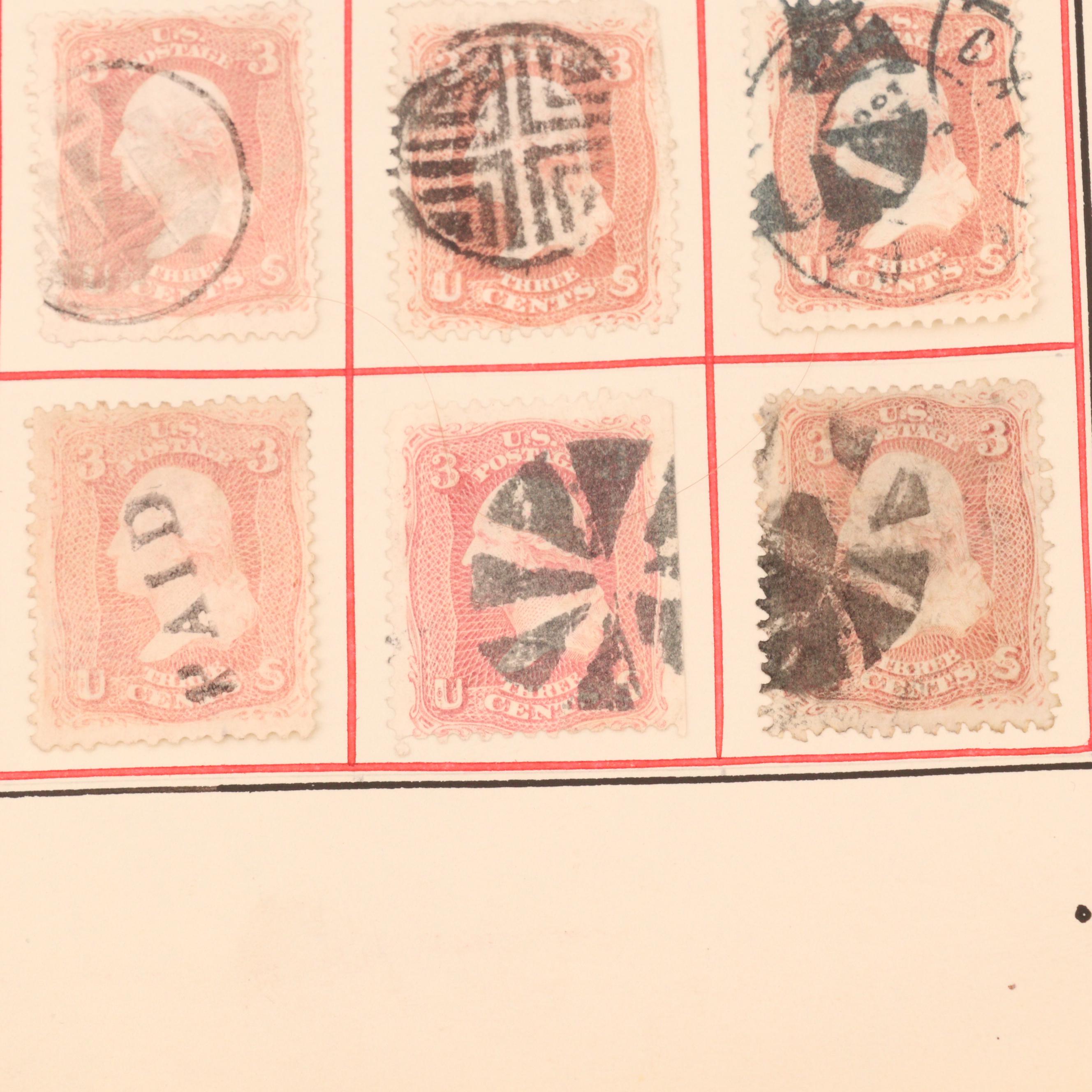 Group of 168 U.S. Stamps with Fancy Cancellation Marks