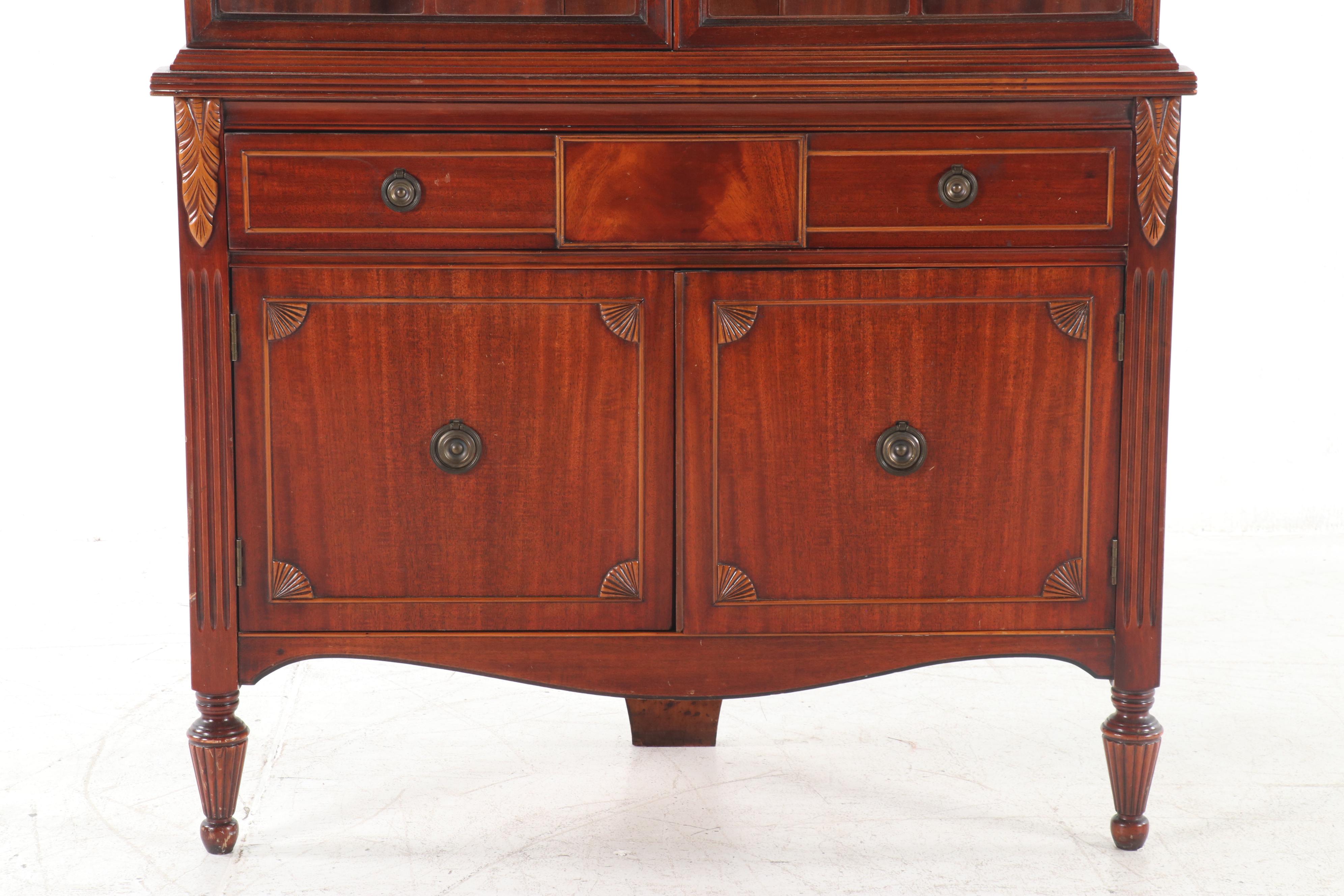 Huntley Simmons Furniture Federal Style Mahogany Corner Cabinet