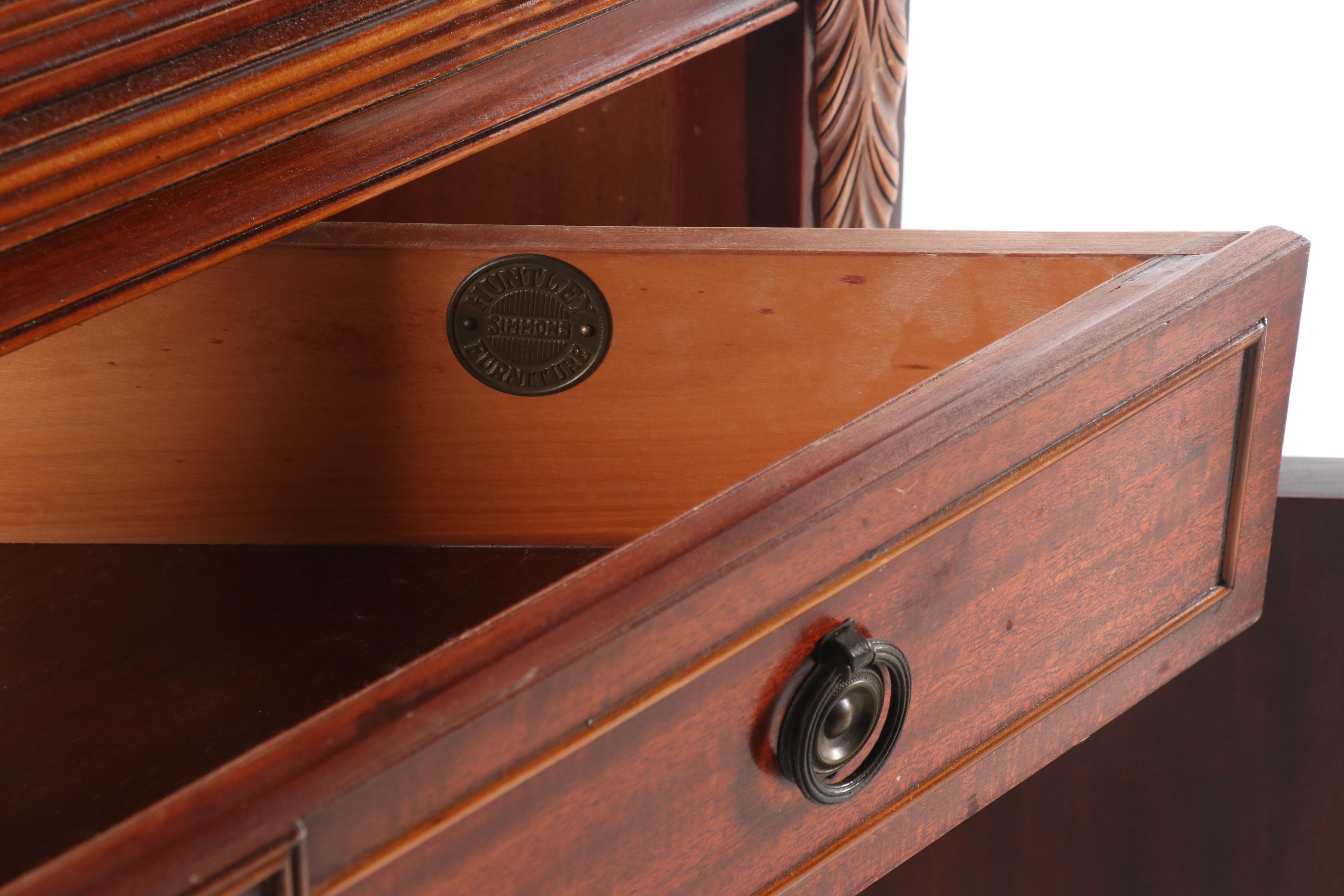 Huntley Simmons Furniture Federal Style Mahogany Corner Cabinet