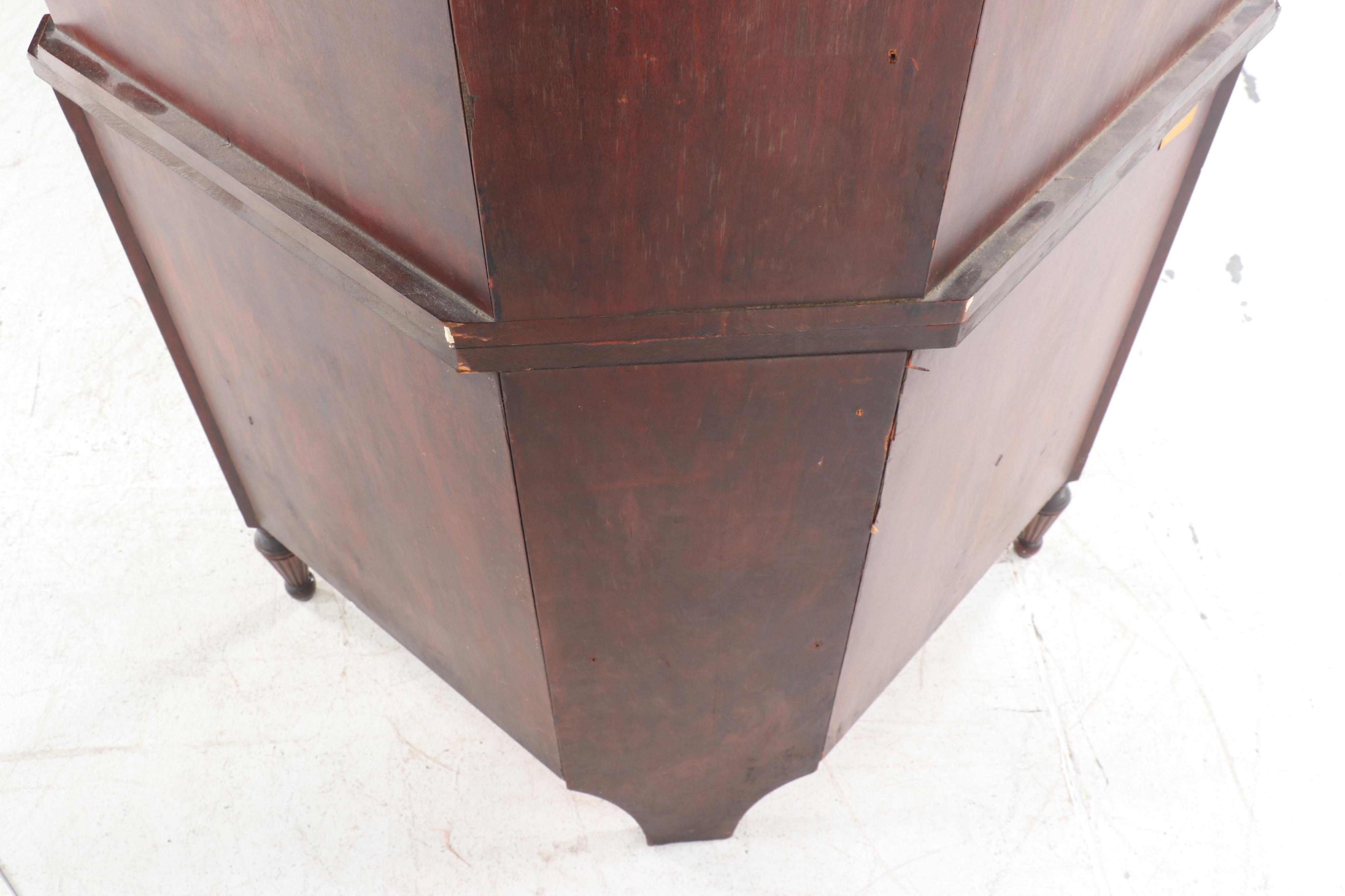 Huntley Simmons Furniture Federal Style Mahogany Corner Cabinet
