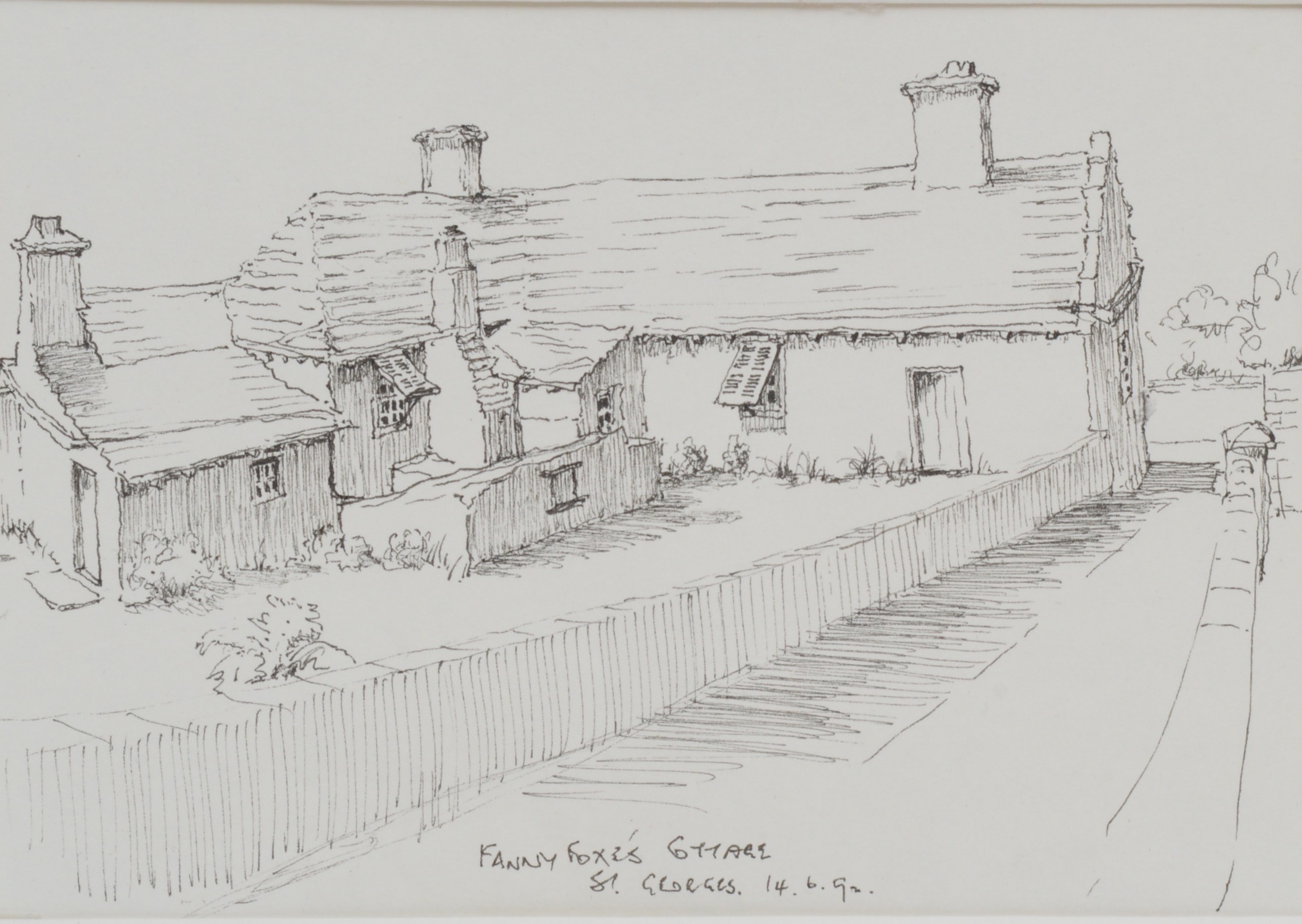 Ink Drawing "Fanny Foxe's Cottage"