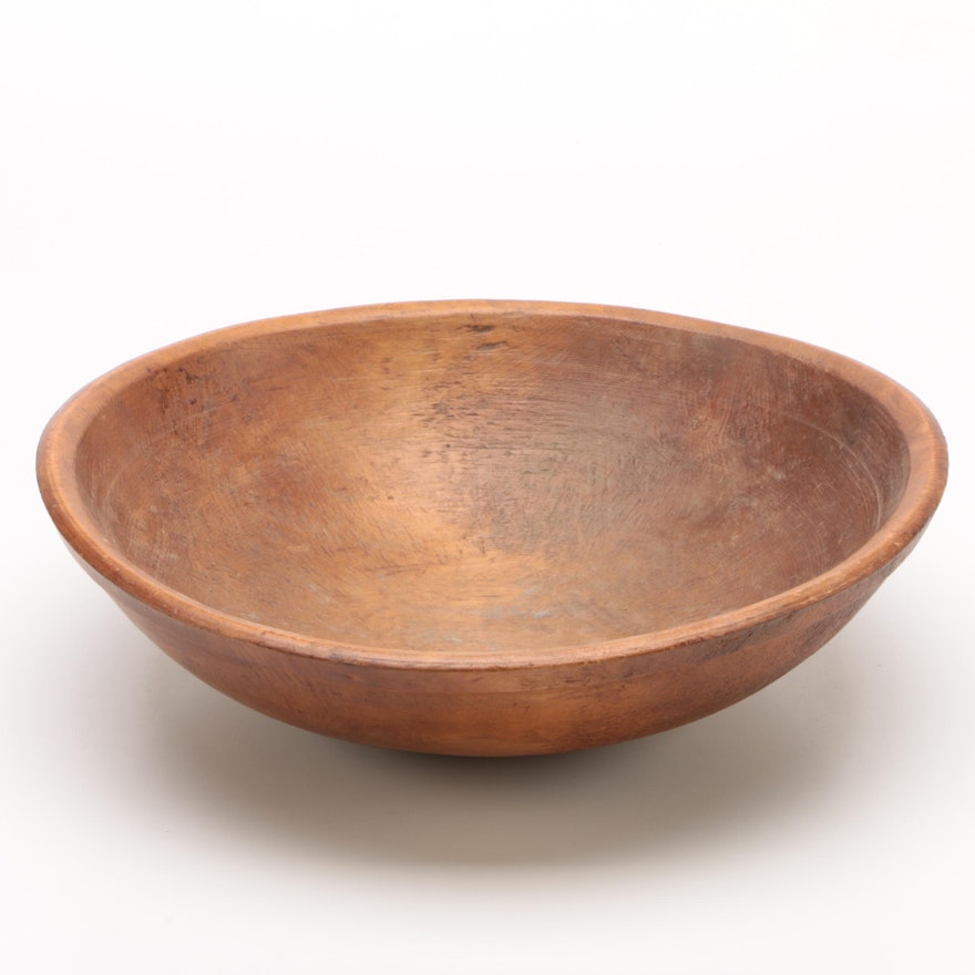 Primitive Carved Wood Dough Bowl