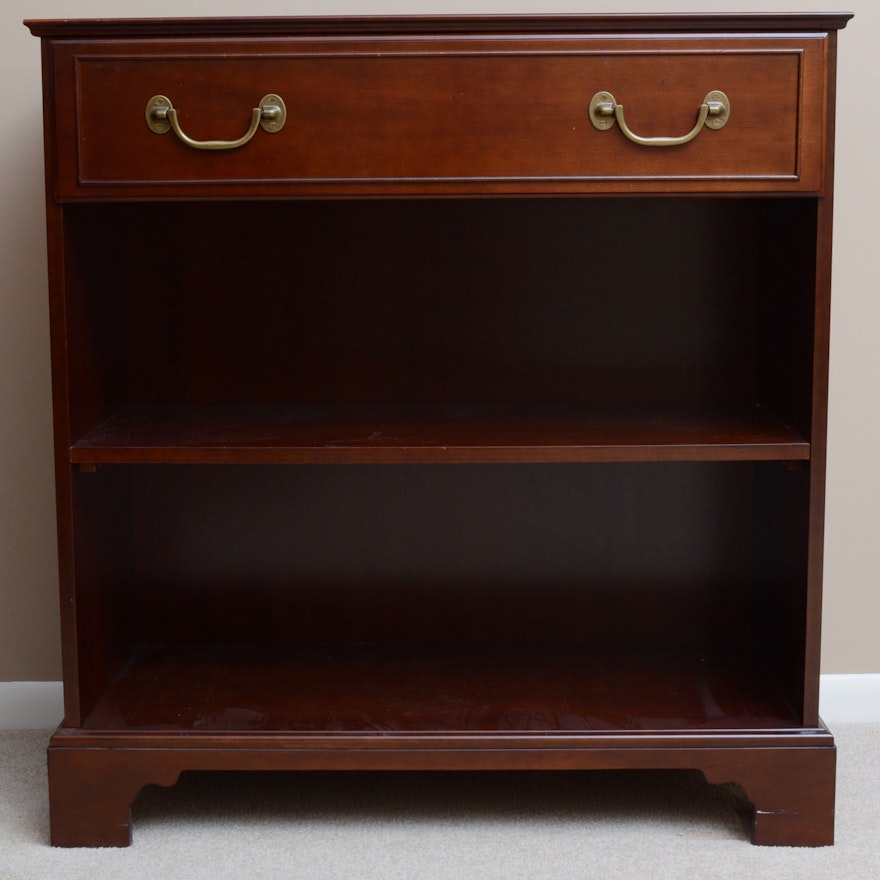 Cherry Veneer Bookcase with Top Drawer