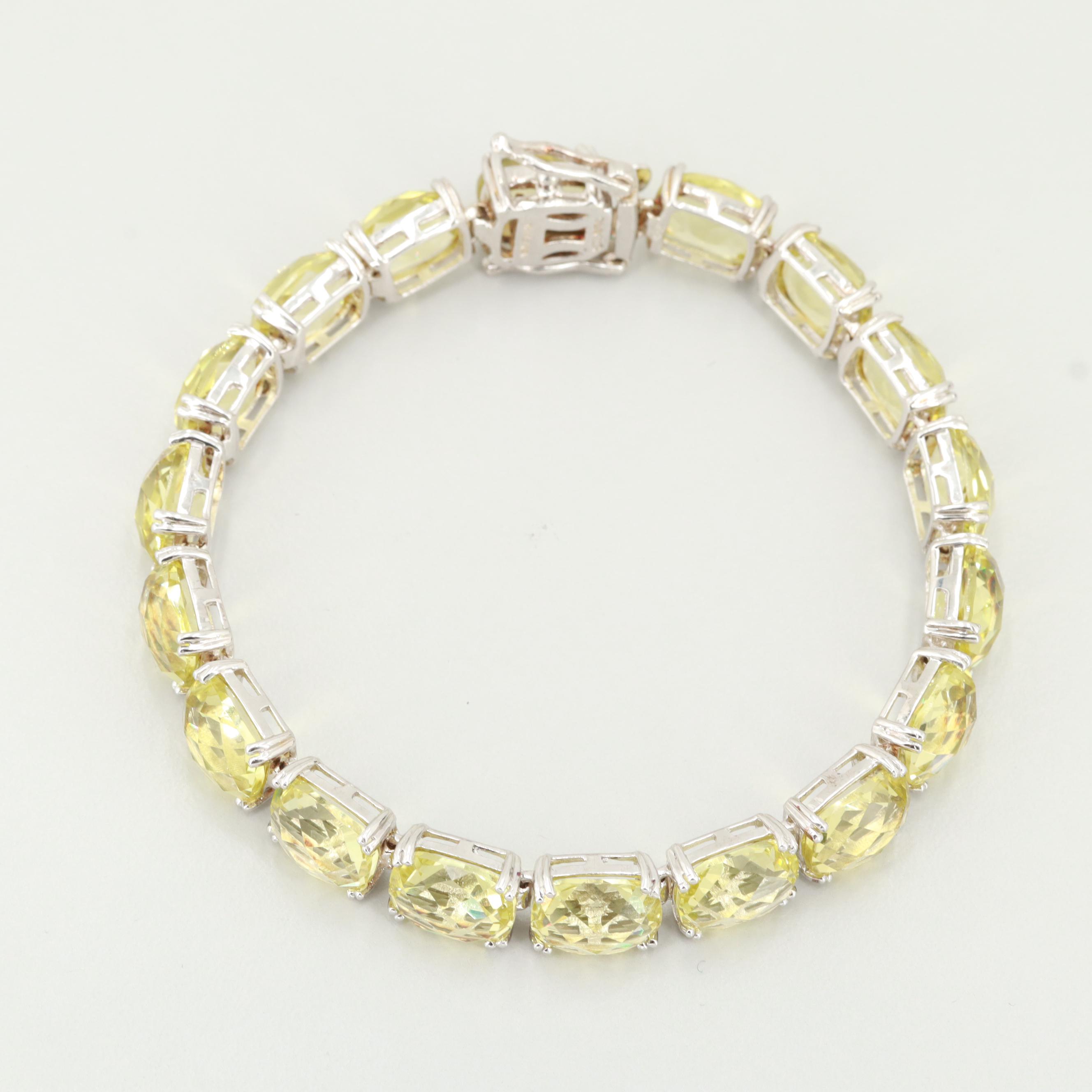 Sterling Silver Lemon Citrine Bracelet