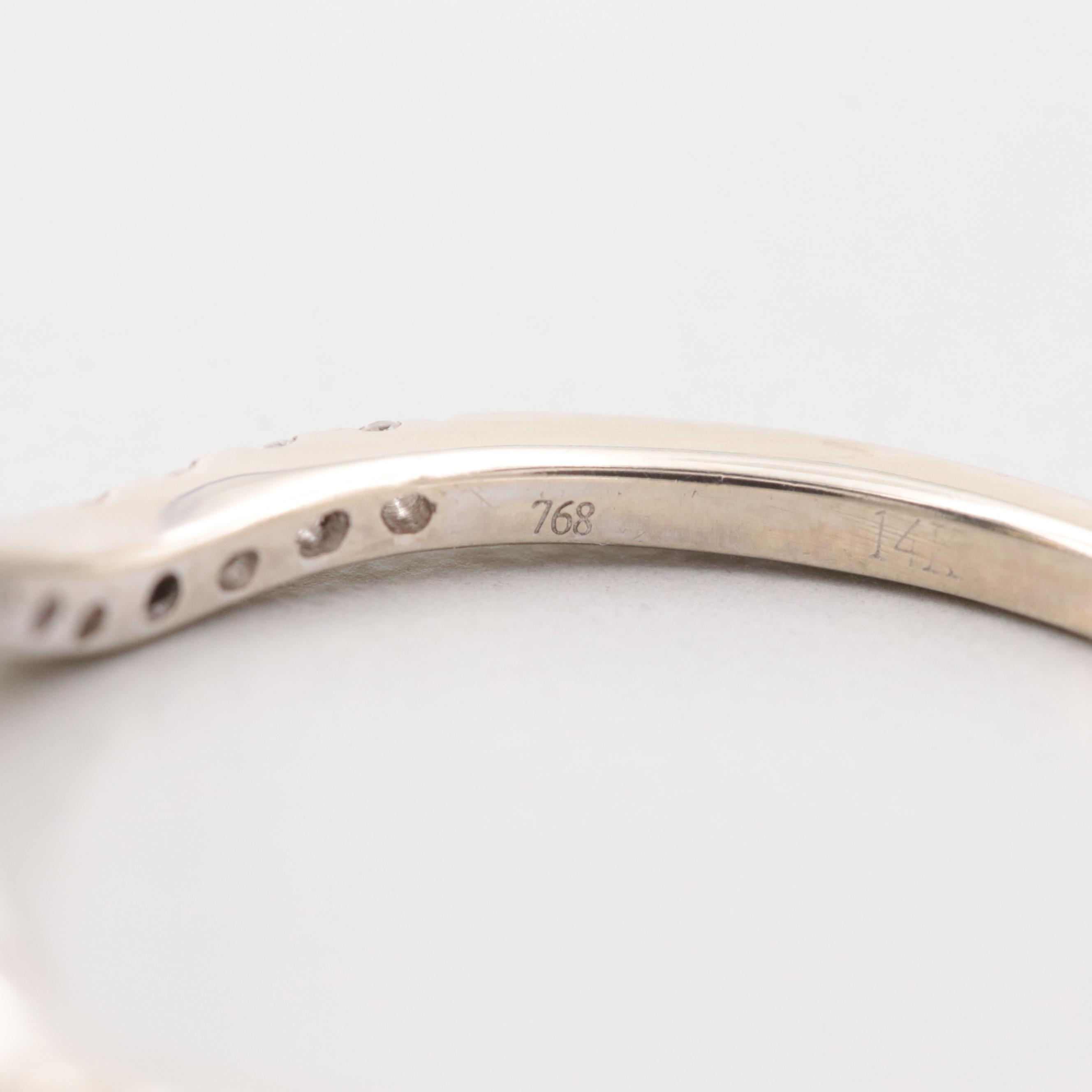 14K White Gold Diamond Contour Band