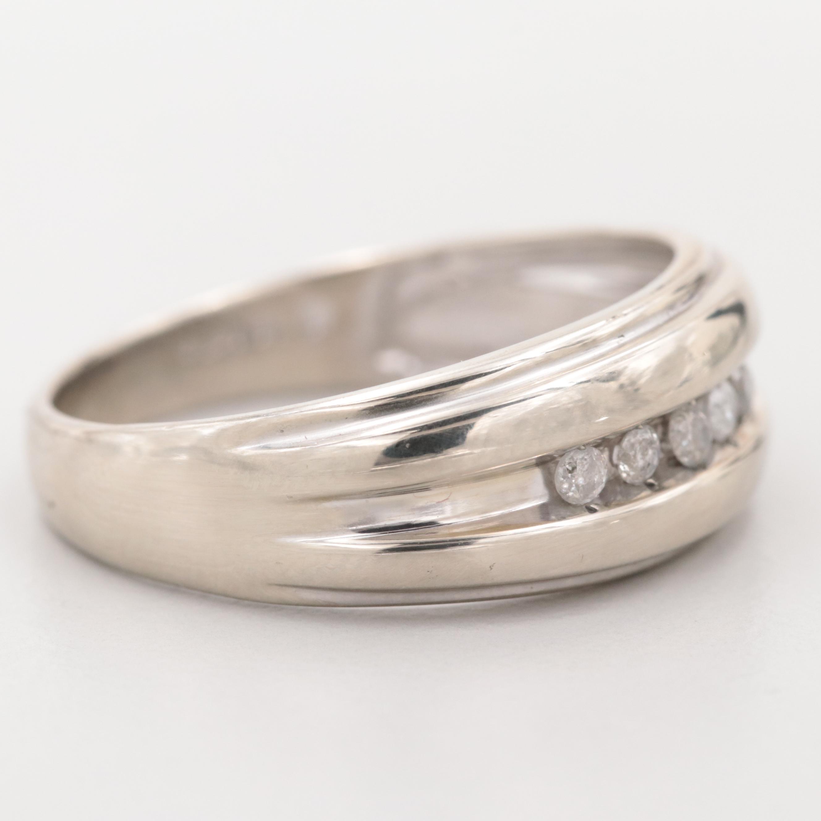 10K White Gold Diamond Band