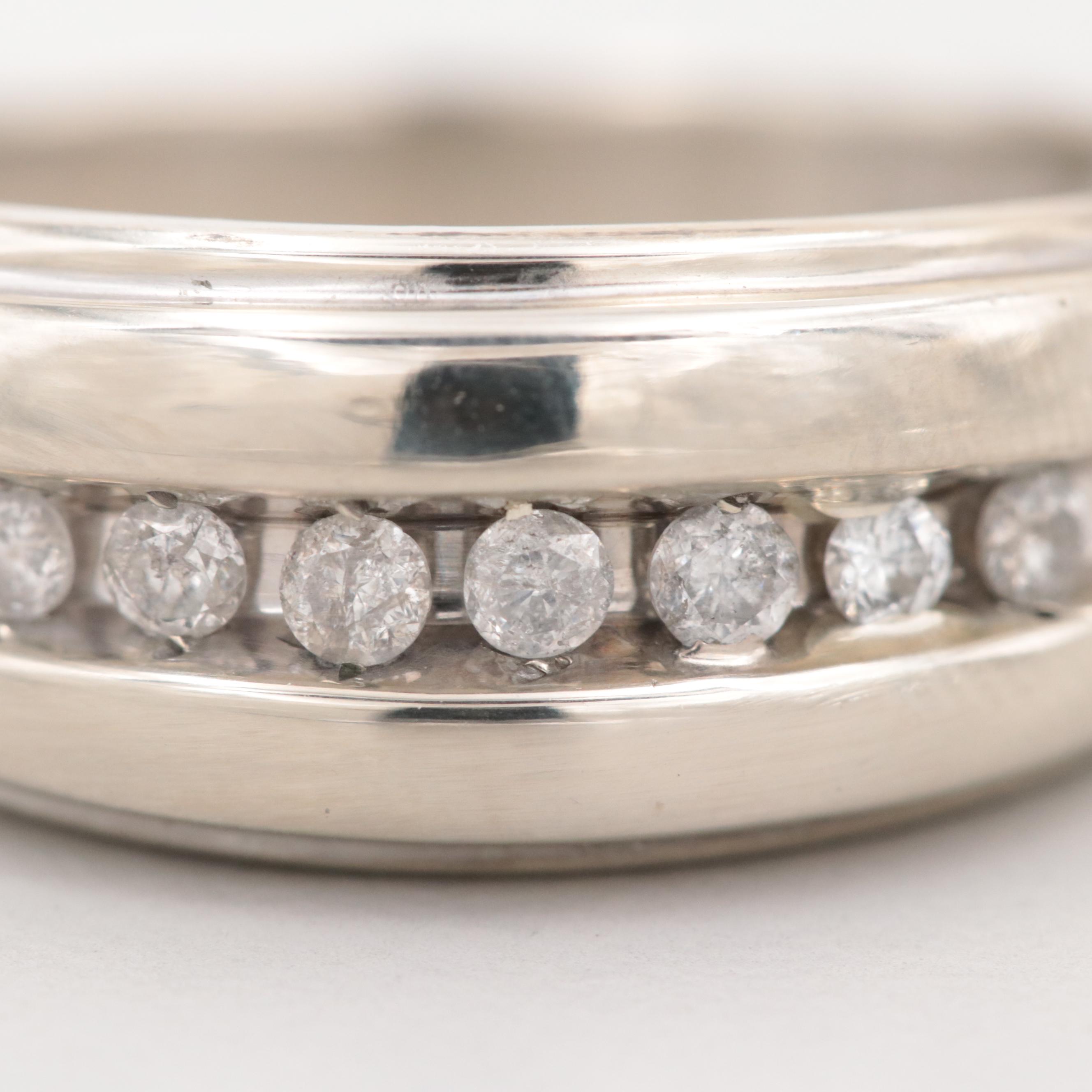 10K White Gold Diamond Band