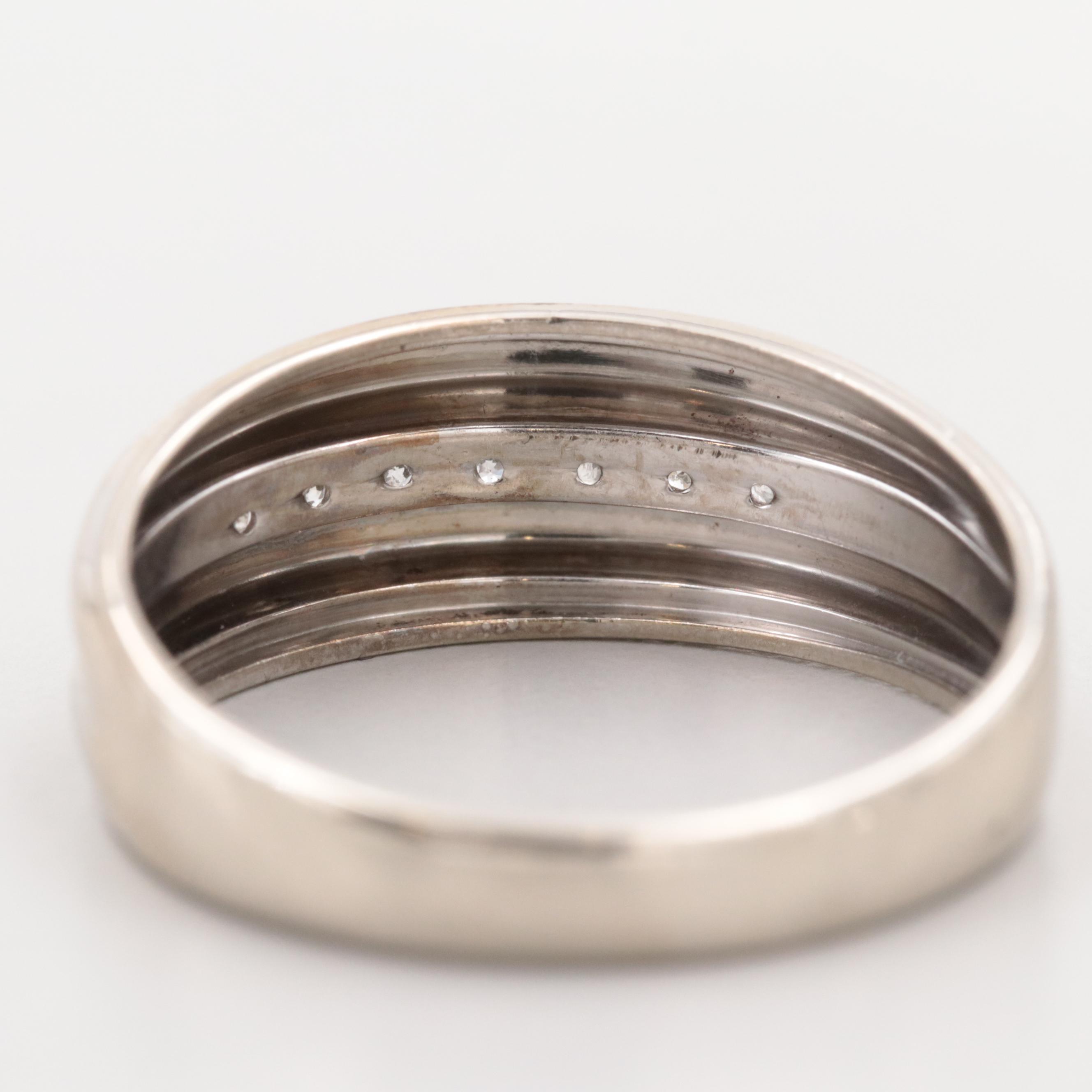 10K White Gold Diamond Band