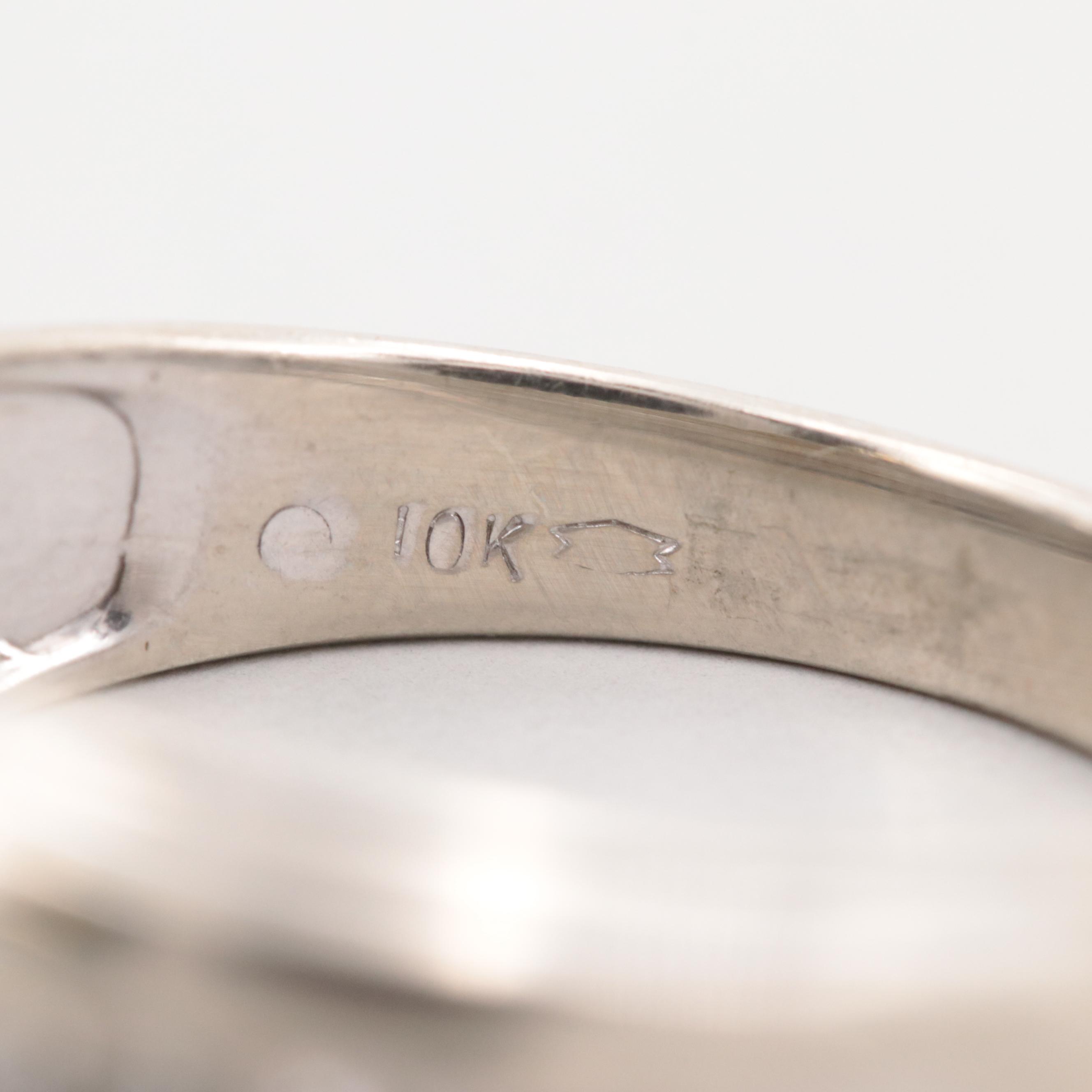 10K White Gold Diamond Band
