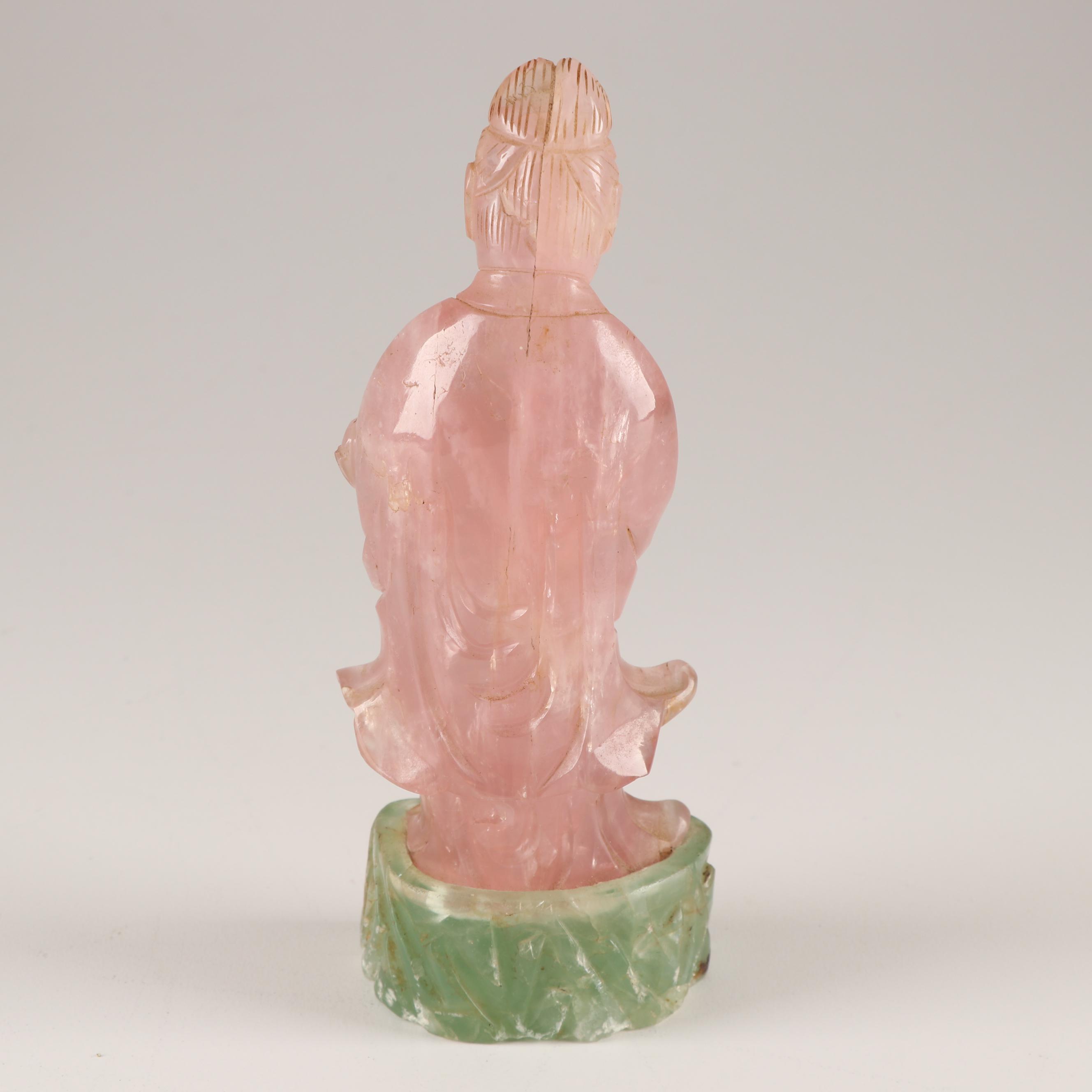 Chinese Carved Rose Quartz Figurines