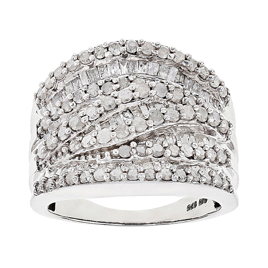 Sterling Silver Diamond Ring