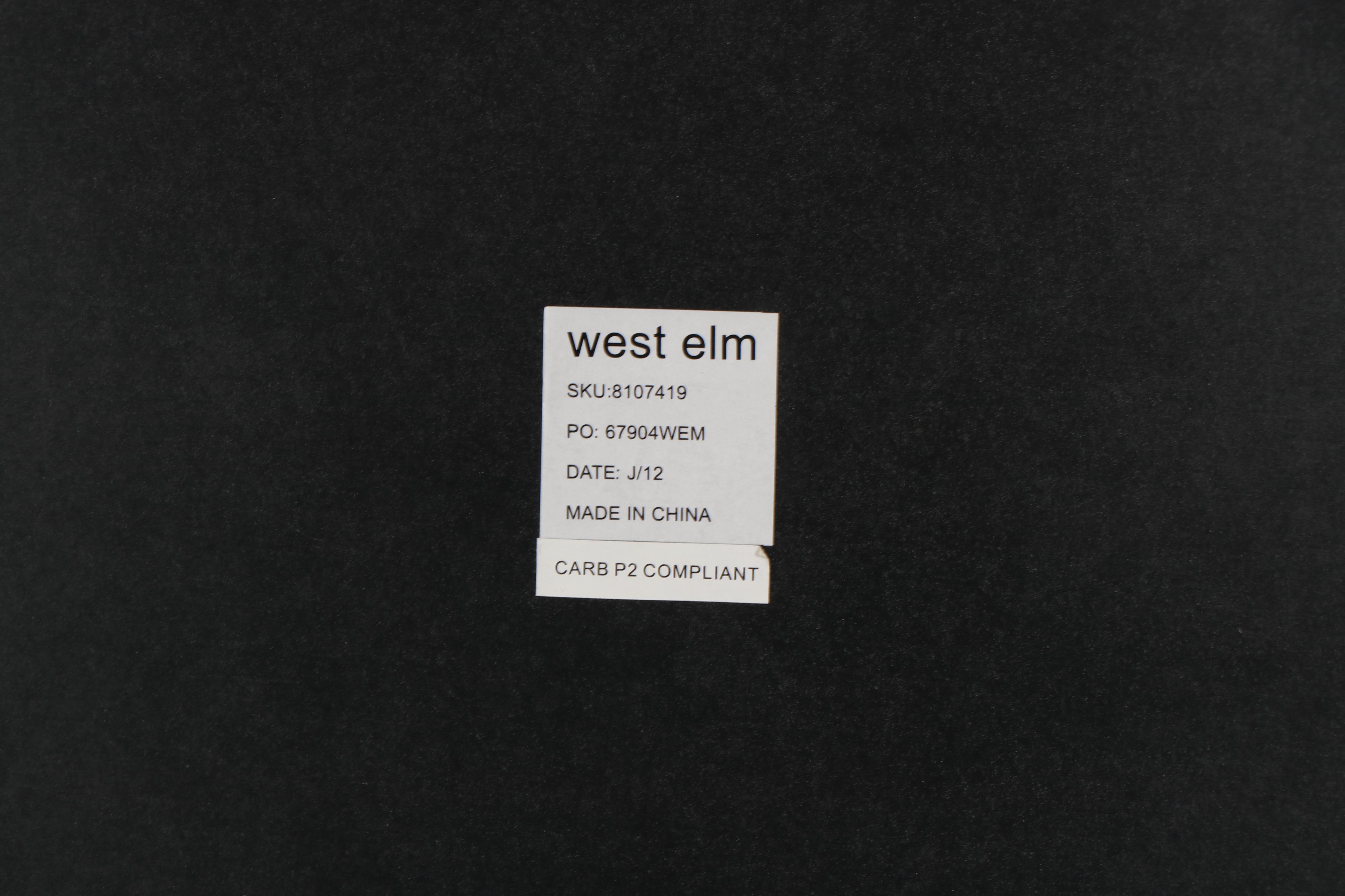 Crate & Barrel Arch Black Dresser, Oval Nightstand & West Elm Mirror