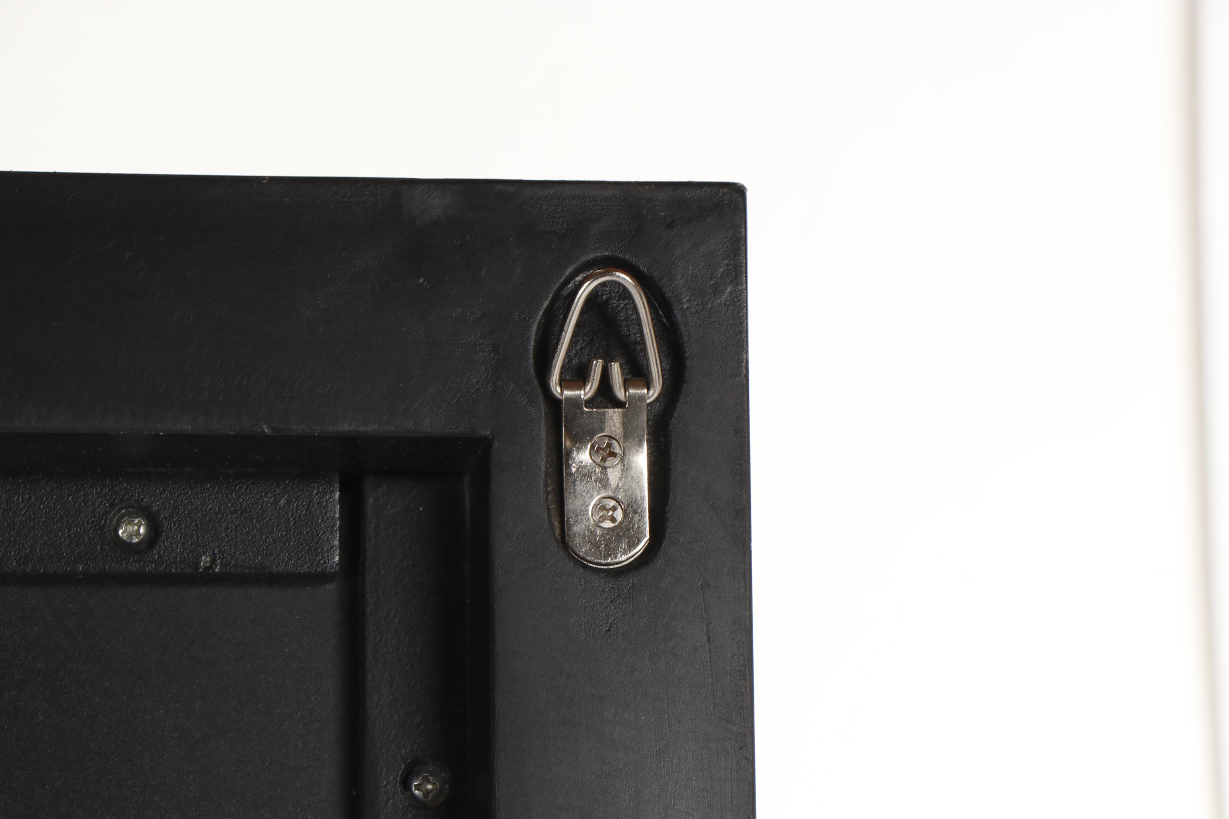 Crate & Barrel Arch Black Dresser, Oval Nightstand & West Elm Mirror