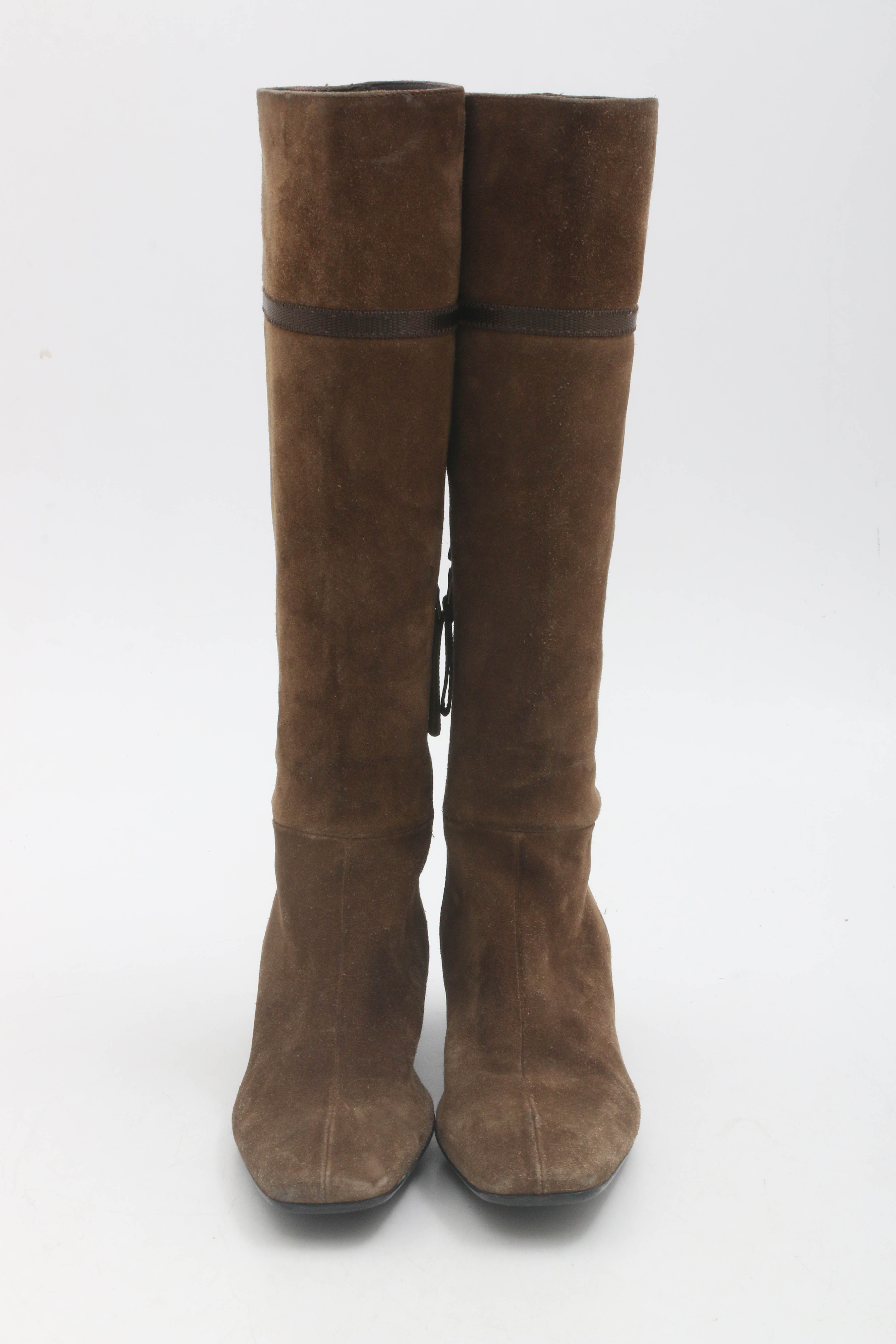 Prada Brown Suede Tall Boots